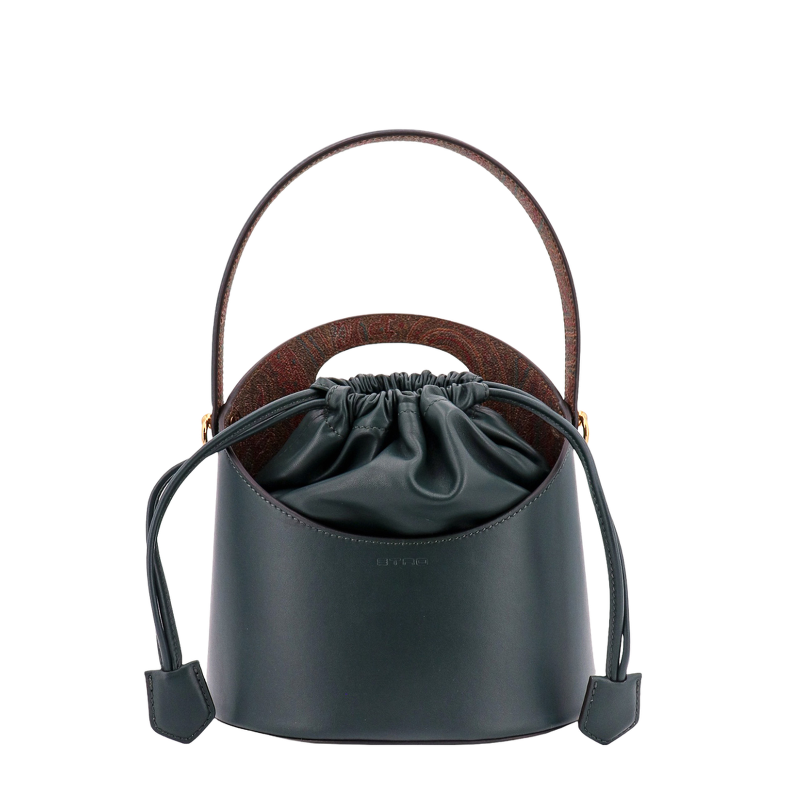 Elegant Green Leather Bucket Bag - Image 1