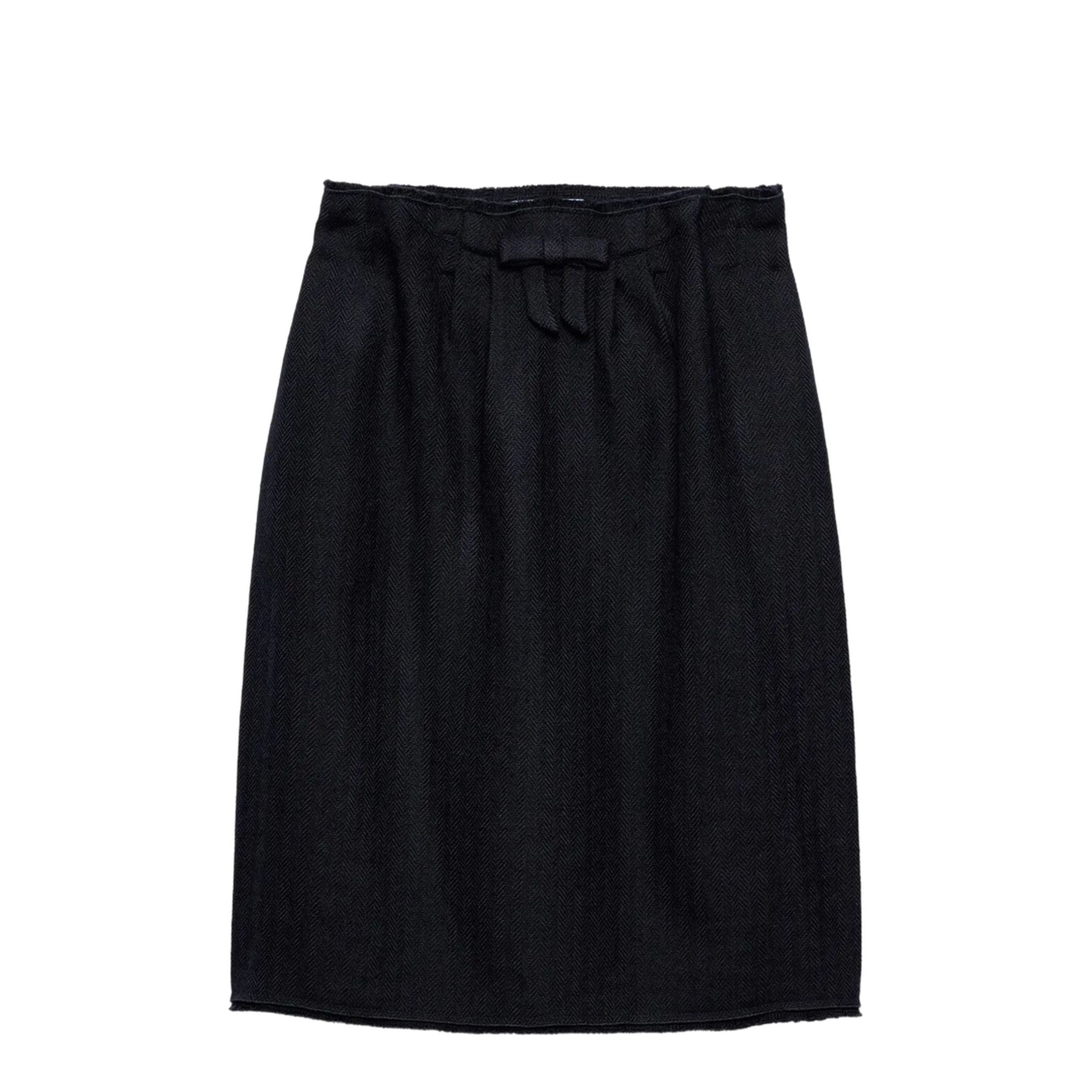 Chevron Wool Midi Skirt - Image 1