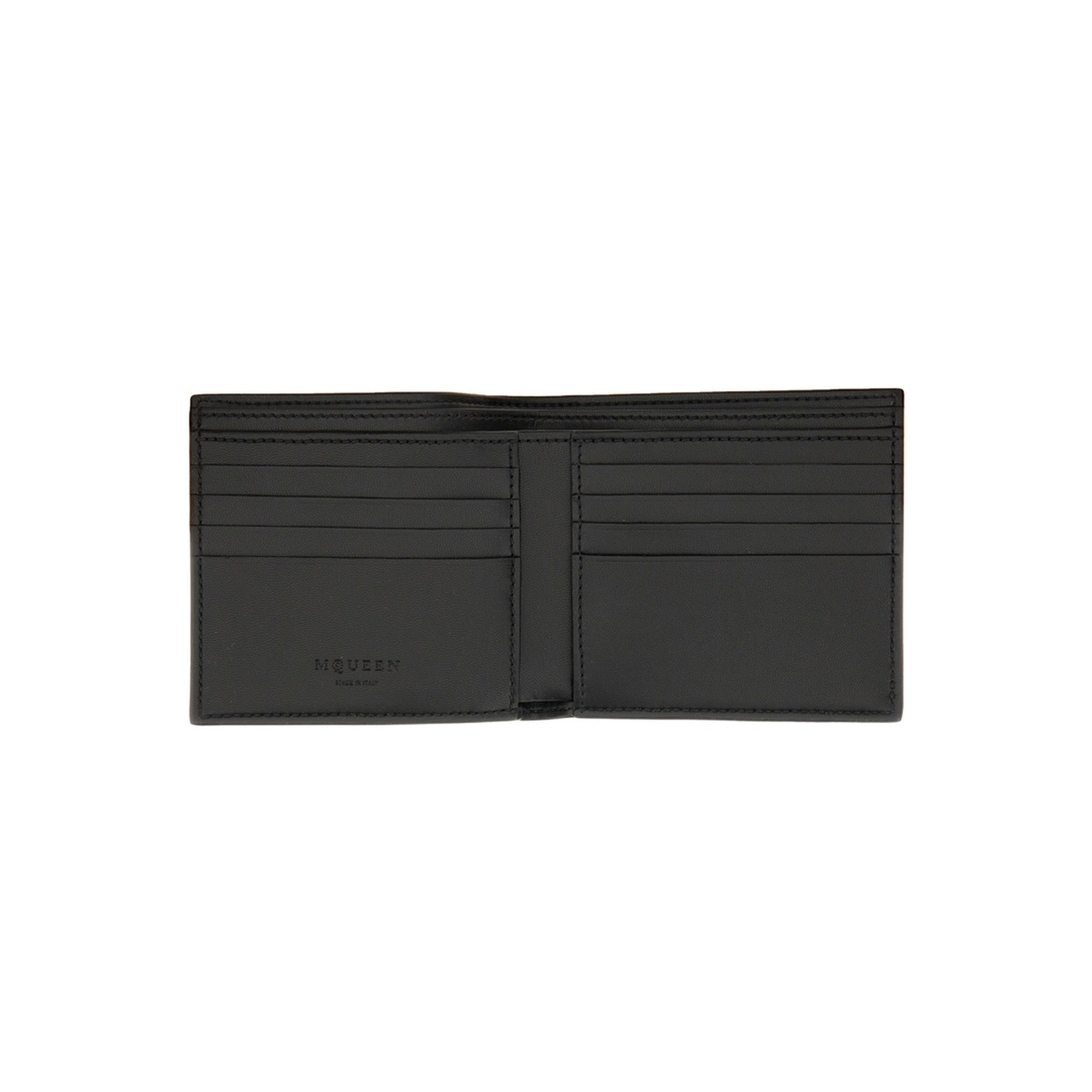 Alexander McQueen McQueen Bifold Wallet With Logo In Black Calfskin - Image 3