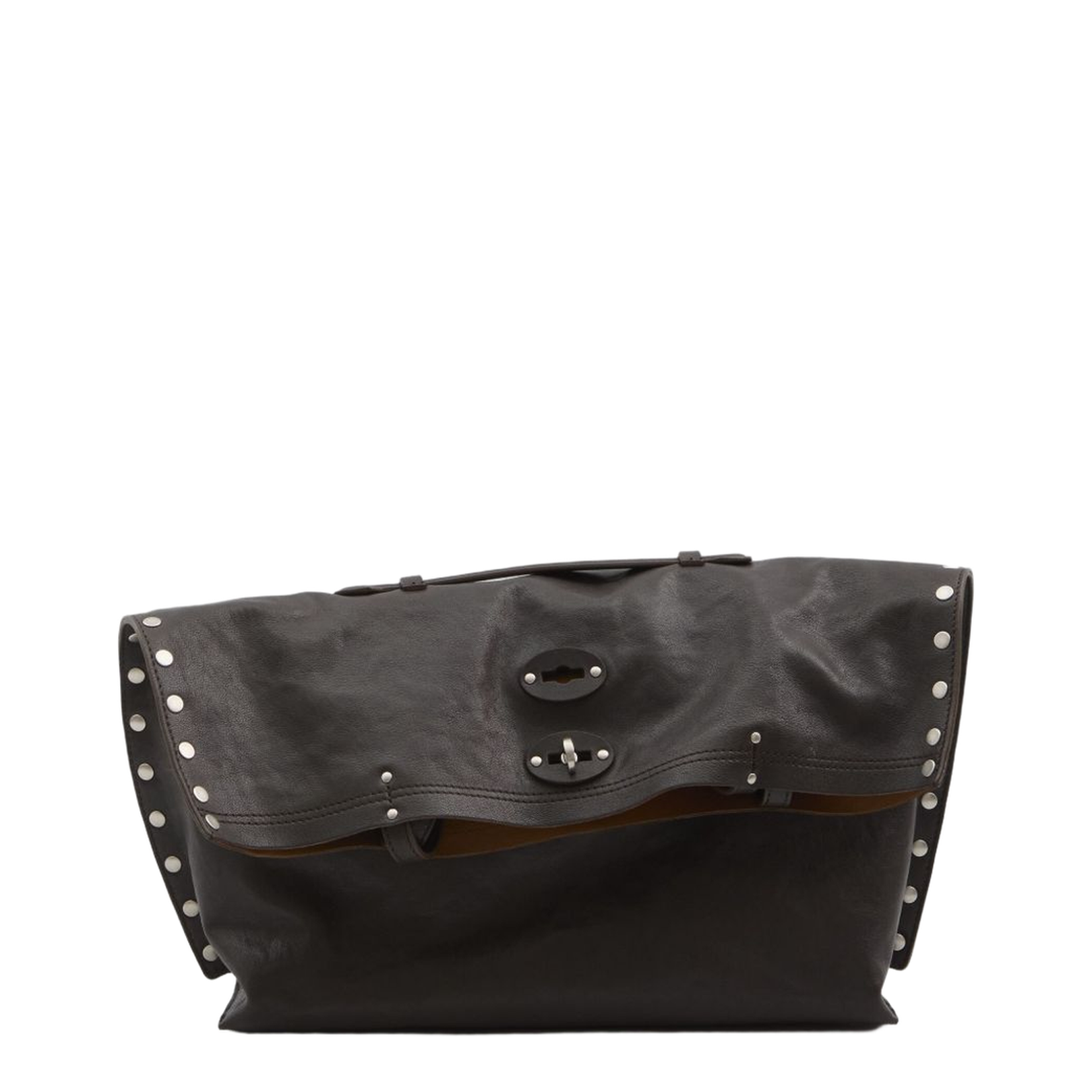 A’Spasso Medium Smooth Leather Bag - Brown Carbone - Image 5