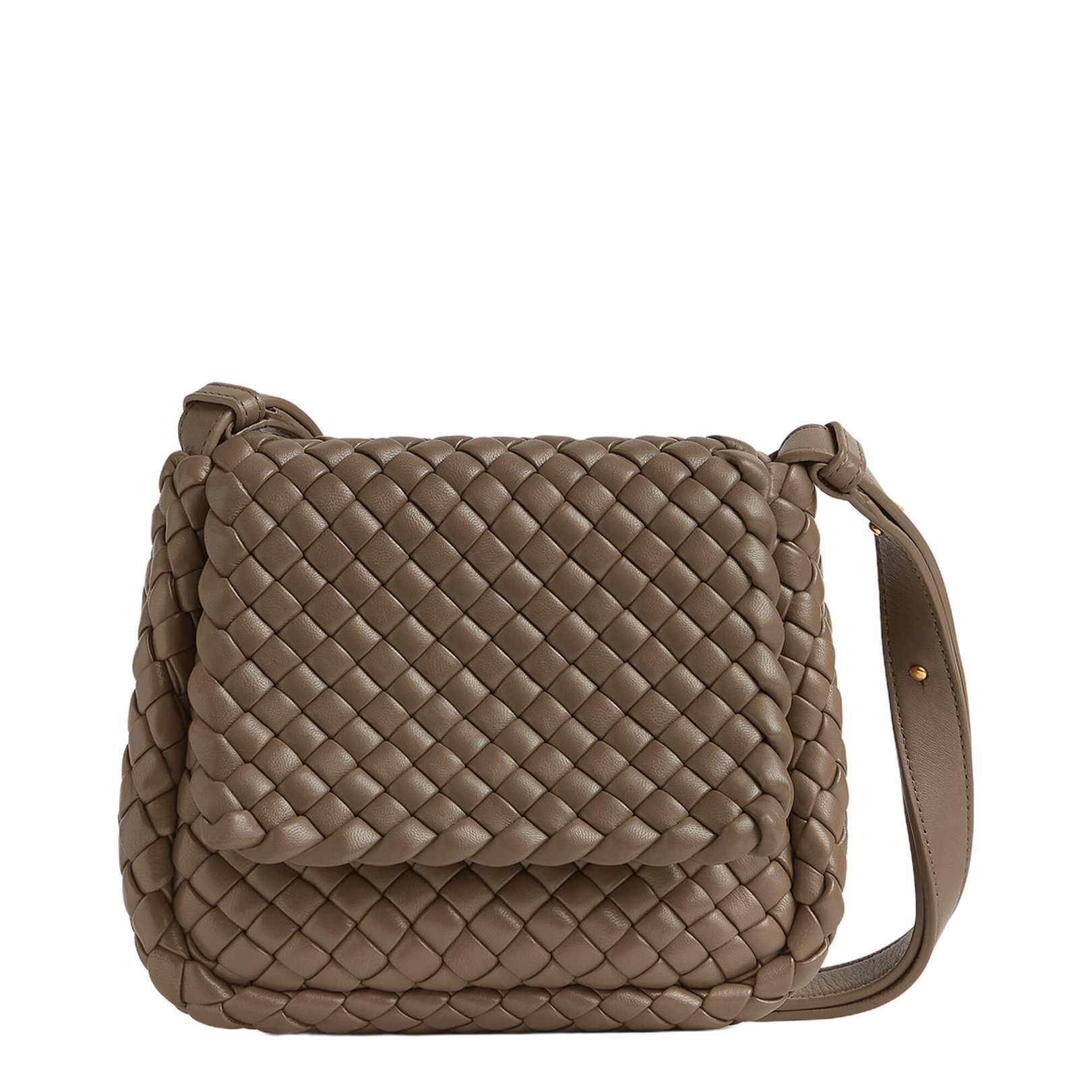 Cobble Leather Shoulder Bags - Taupe - Image 2