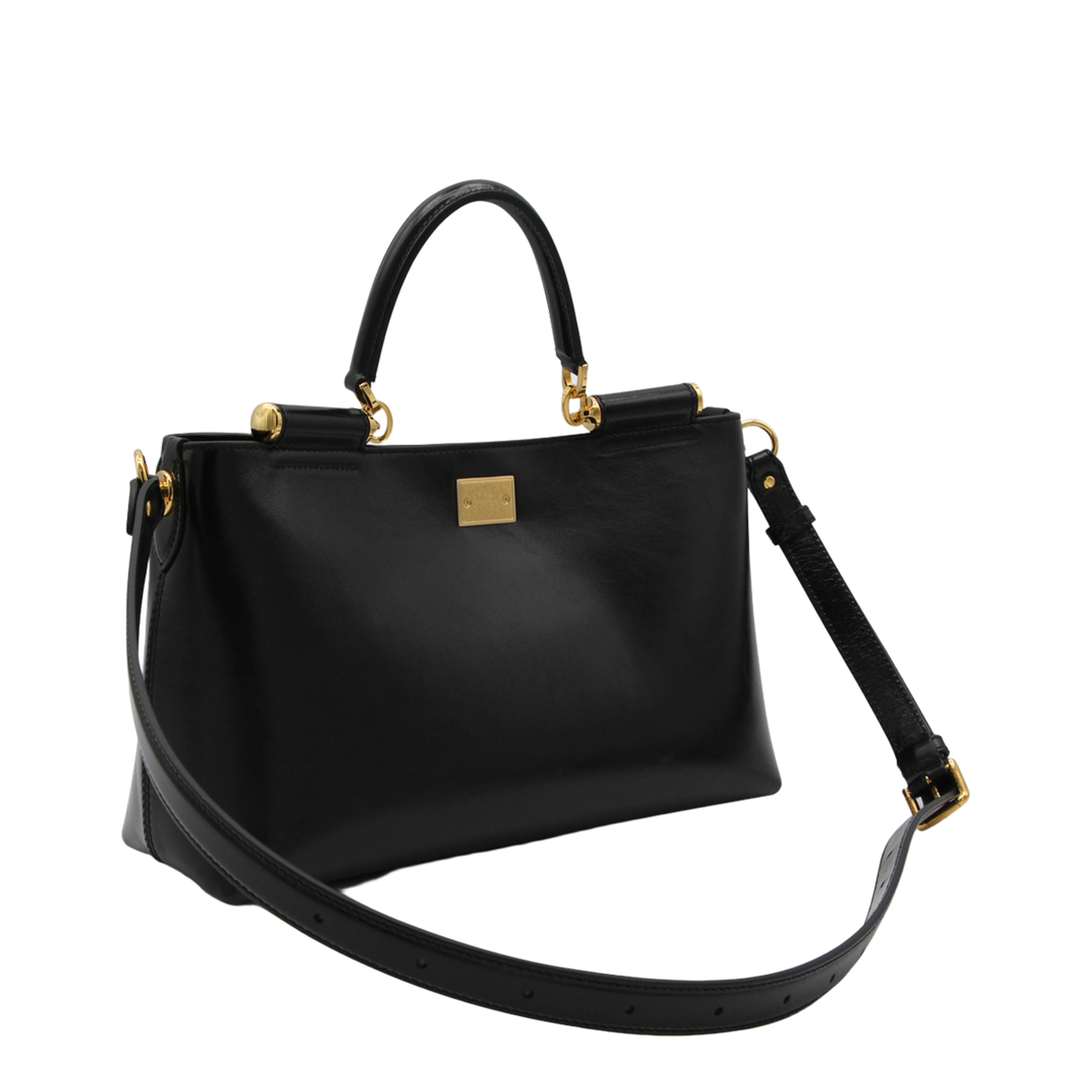 Vittoria Medium Calfskin Handbag - Black - Image 4