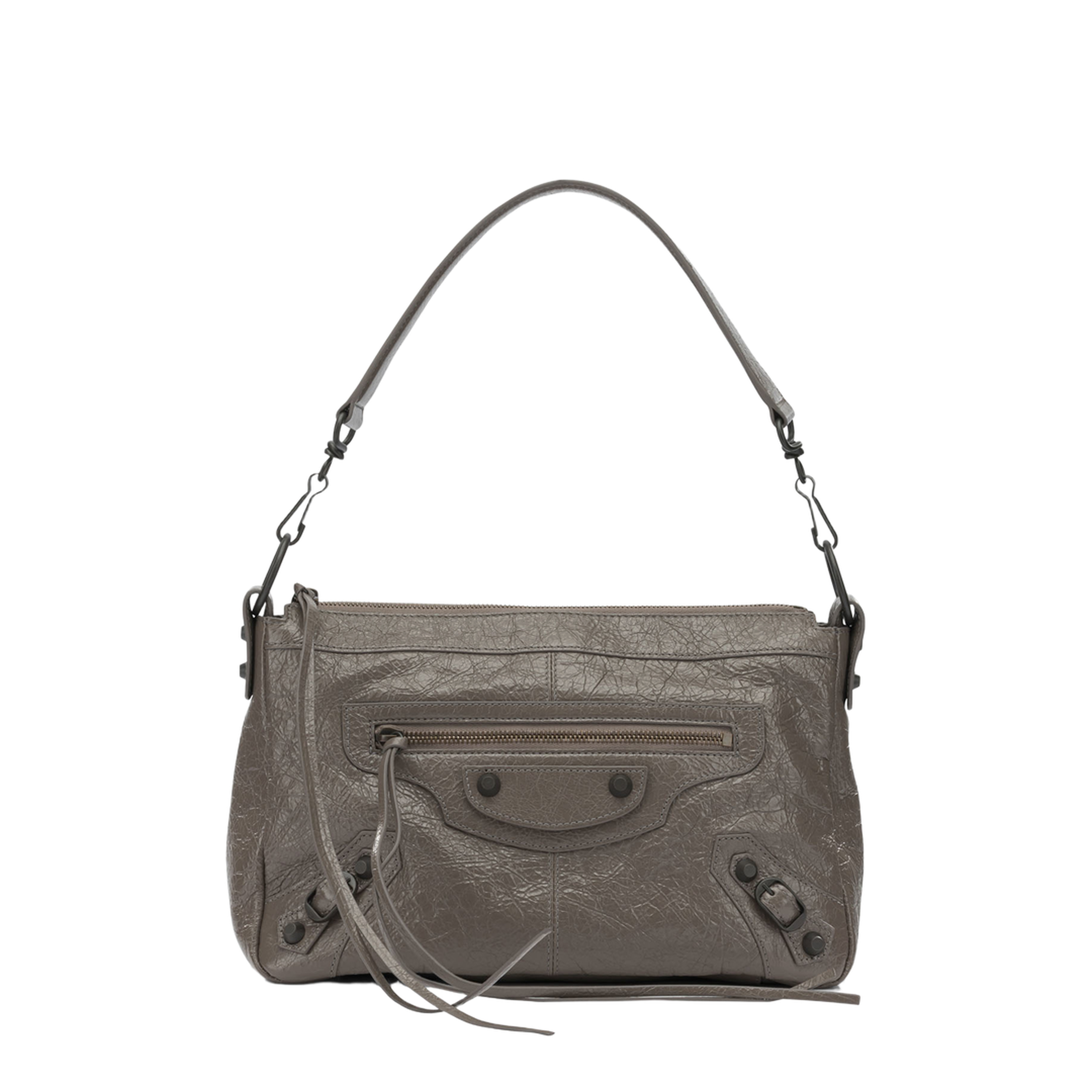 Le City Moto Small Arena Lambskin Shoulder Bag - Dark Noix - Image 1