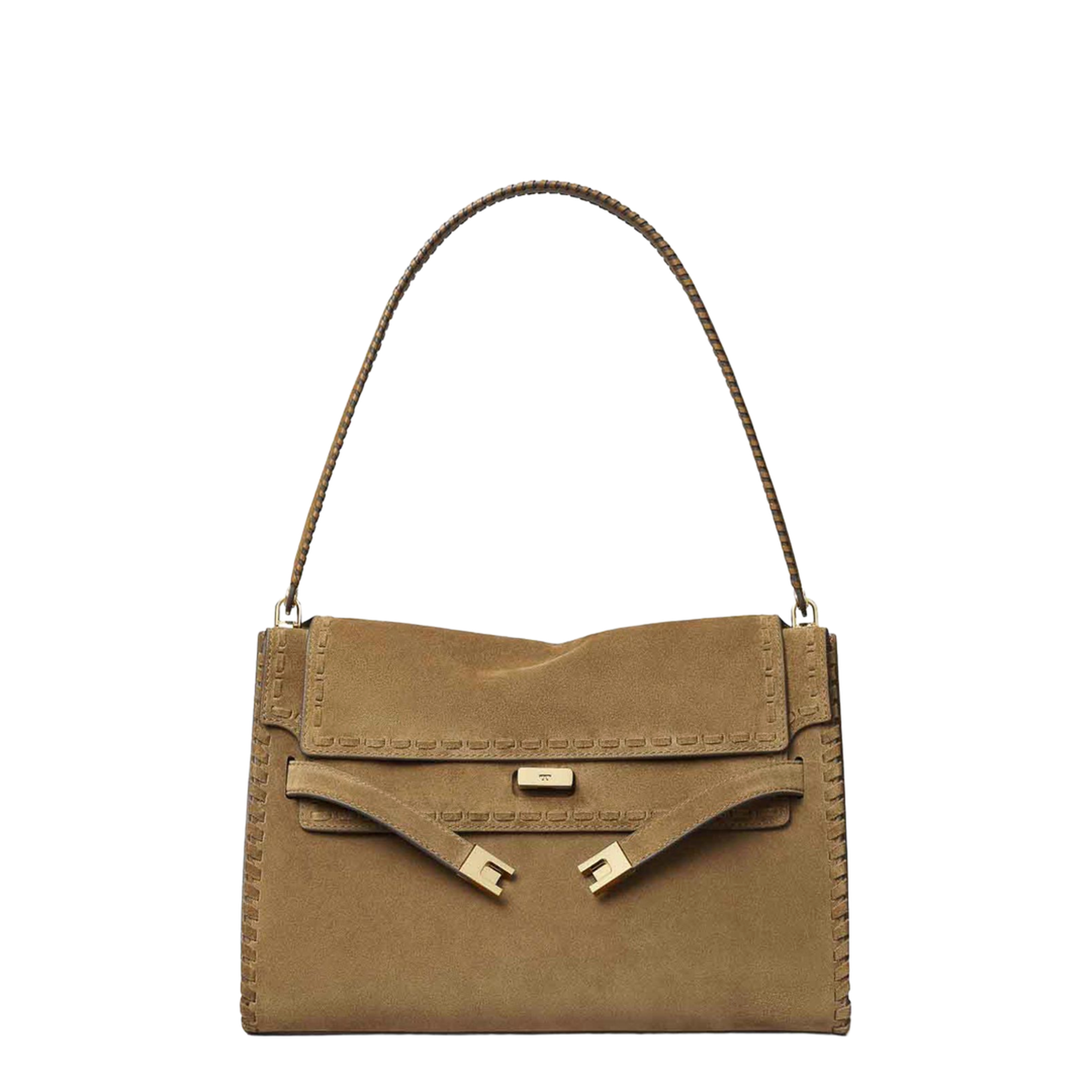 Lee Radziwill Large Shoulder Bag Suede Brown - Image 1