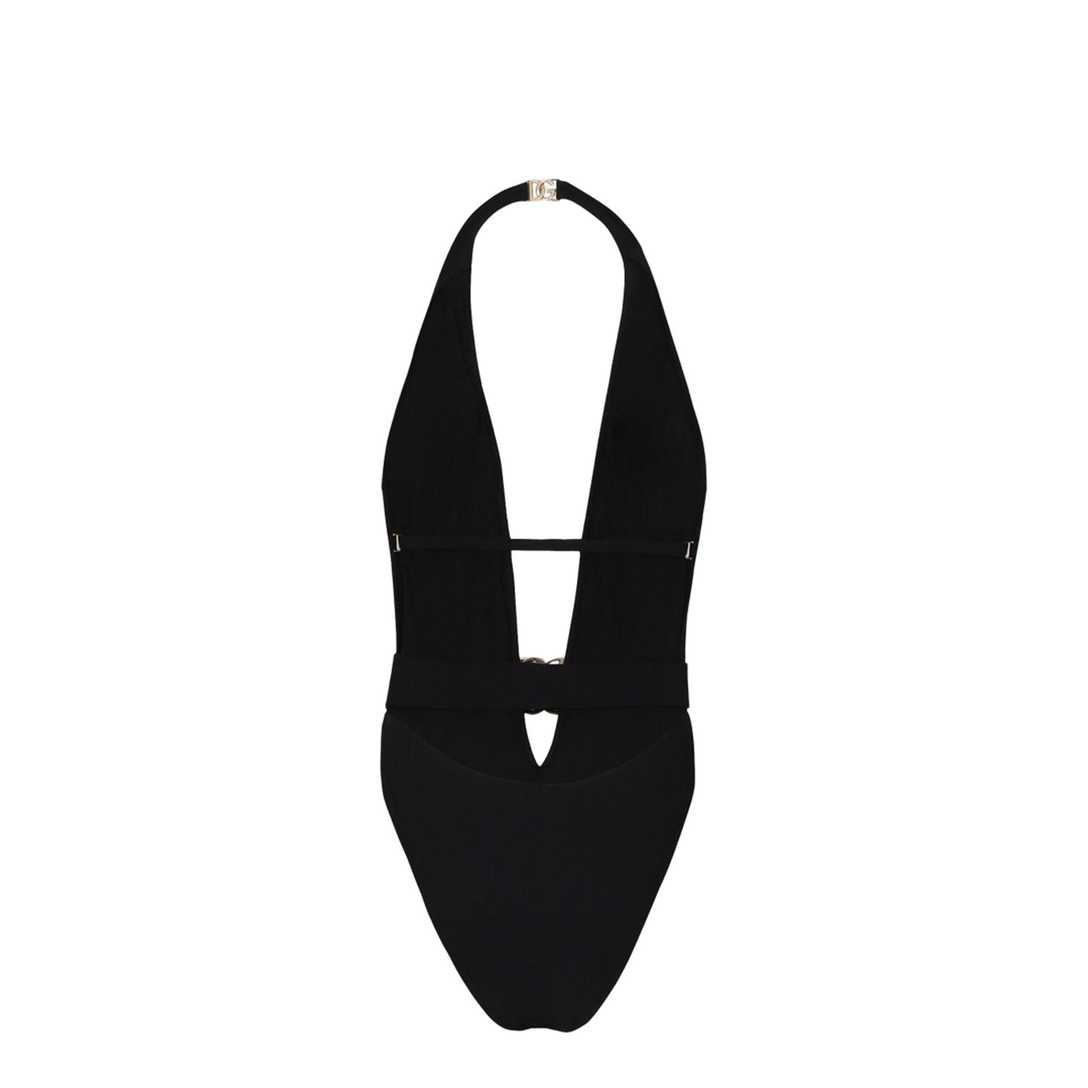 One-piece Swimsuit with Plunging Neck and Belt - Image 4