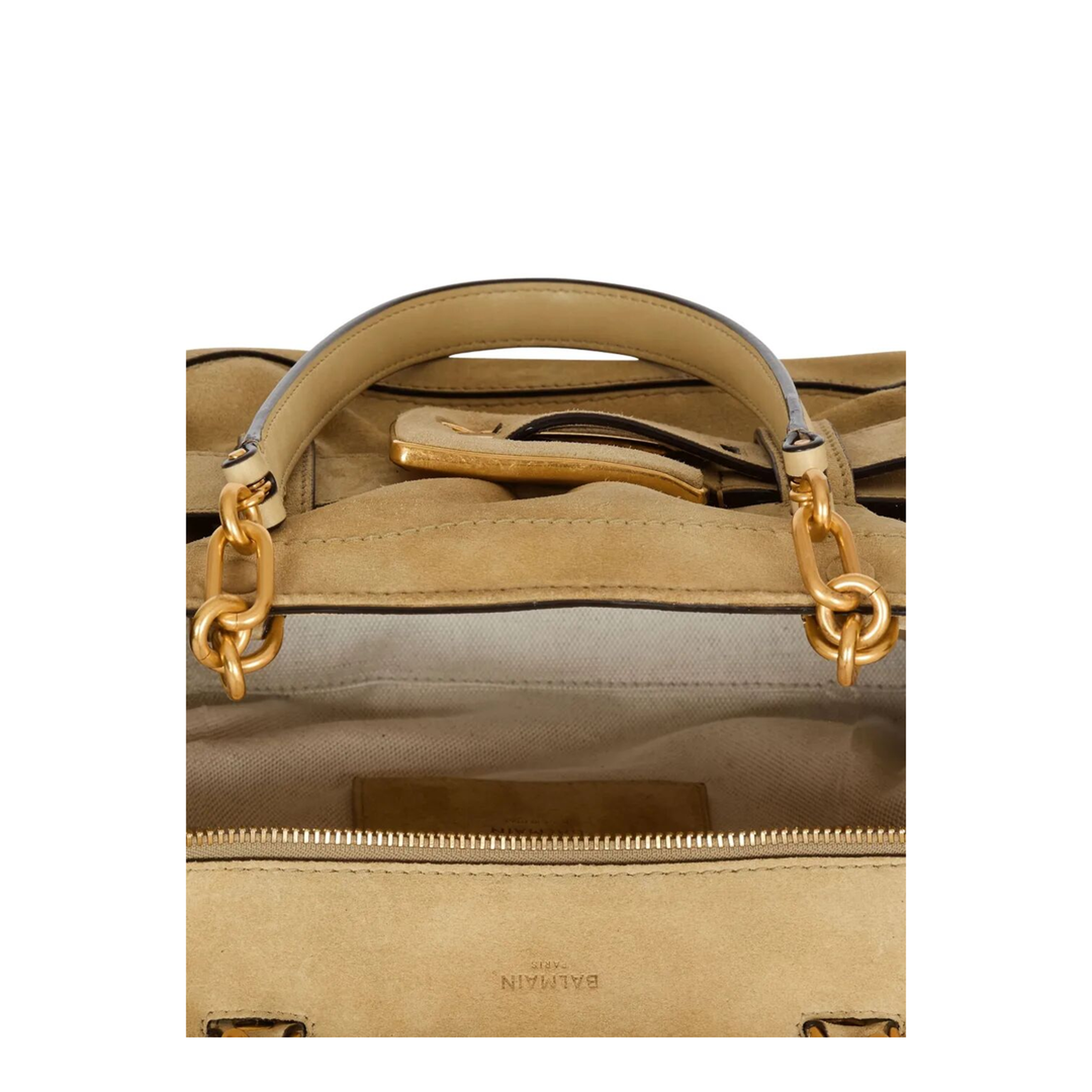 Anthem Suede Shoulder Bag - Beige - Image 4