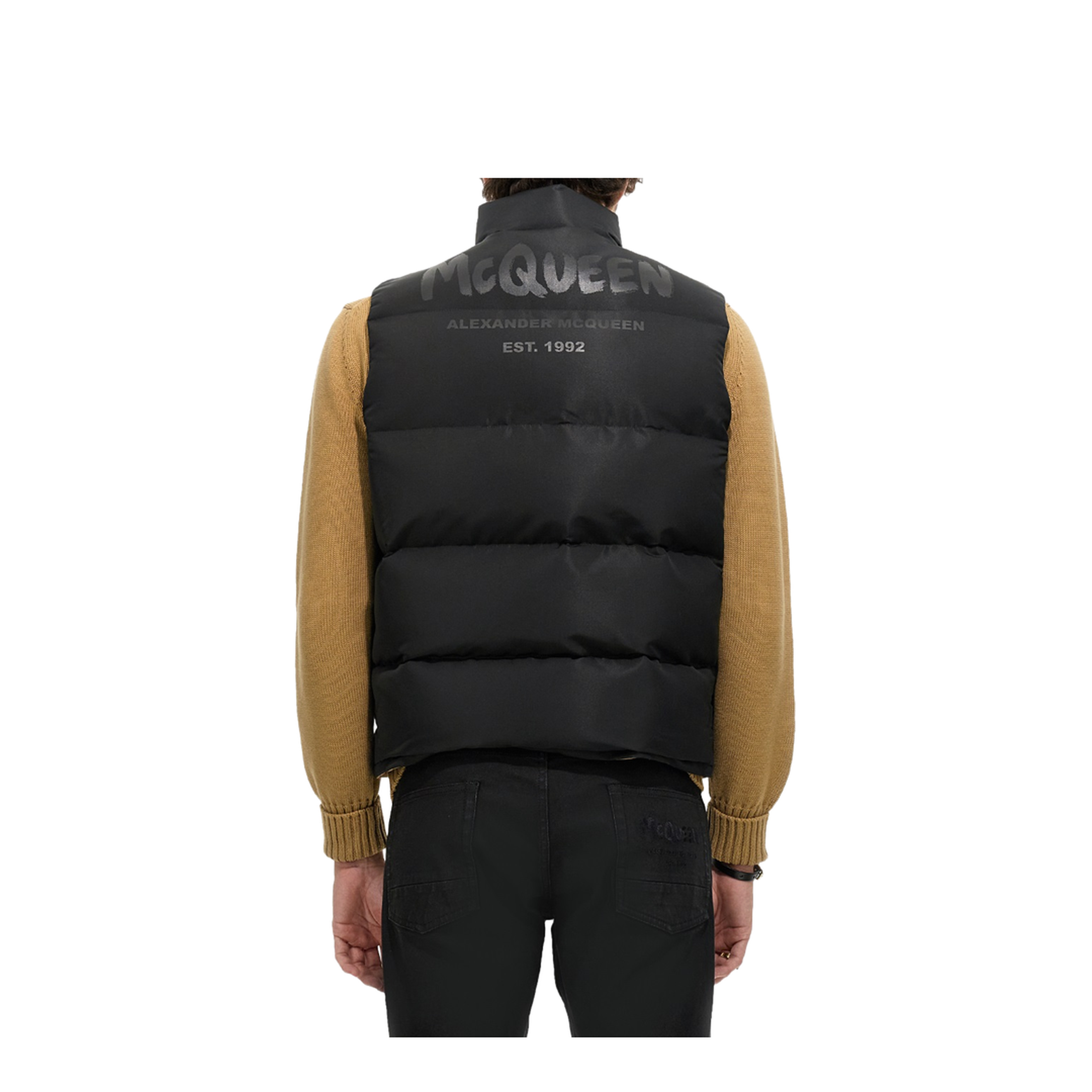 Graffiti Logo Print Down Vest - Image 3
