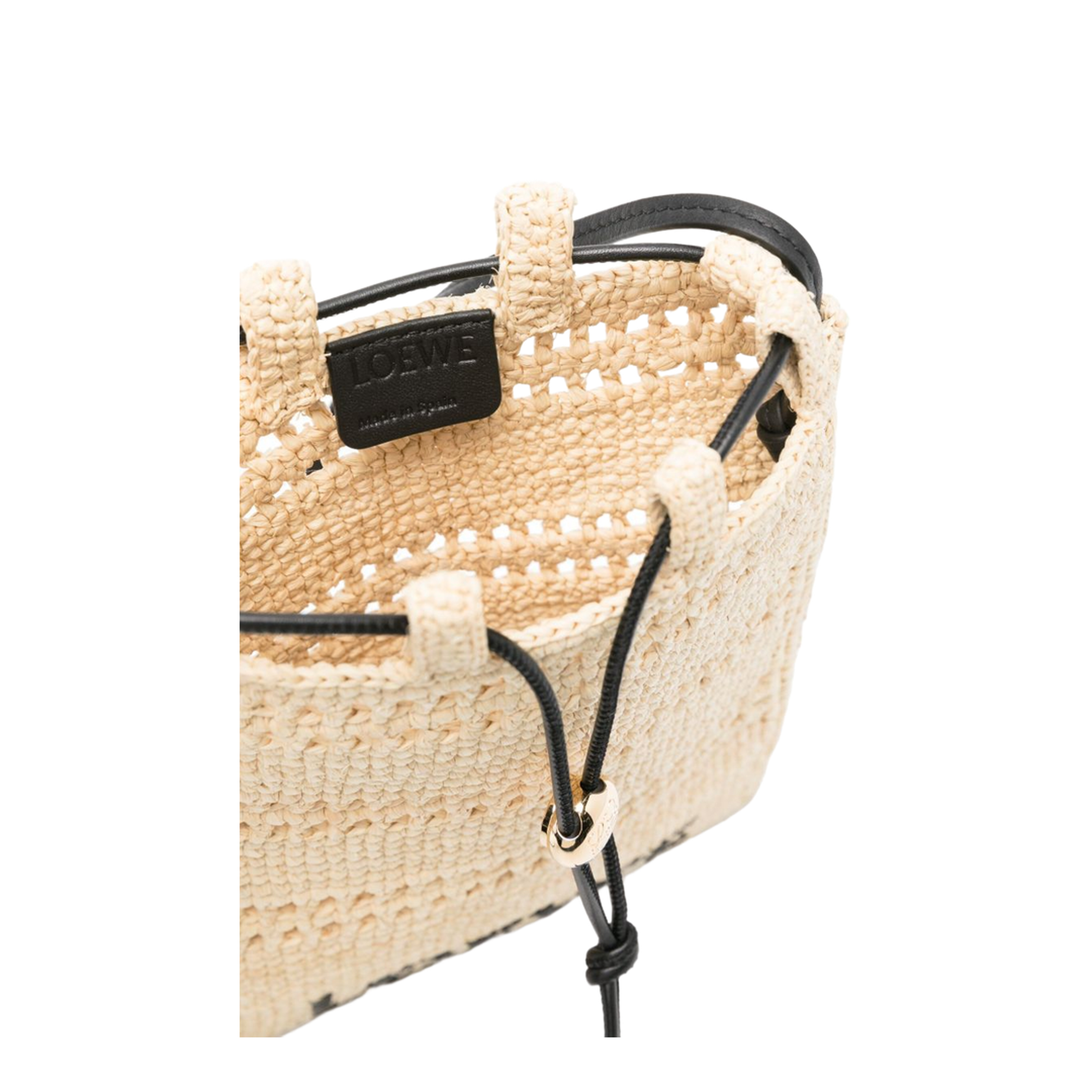 Paula's Ibiza Raffia Crossbody Pouch - Natural/Black - Image 3