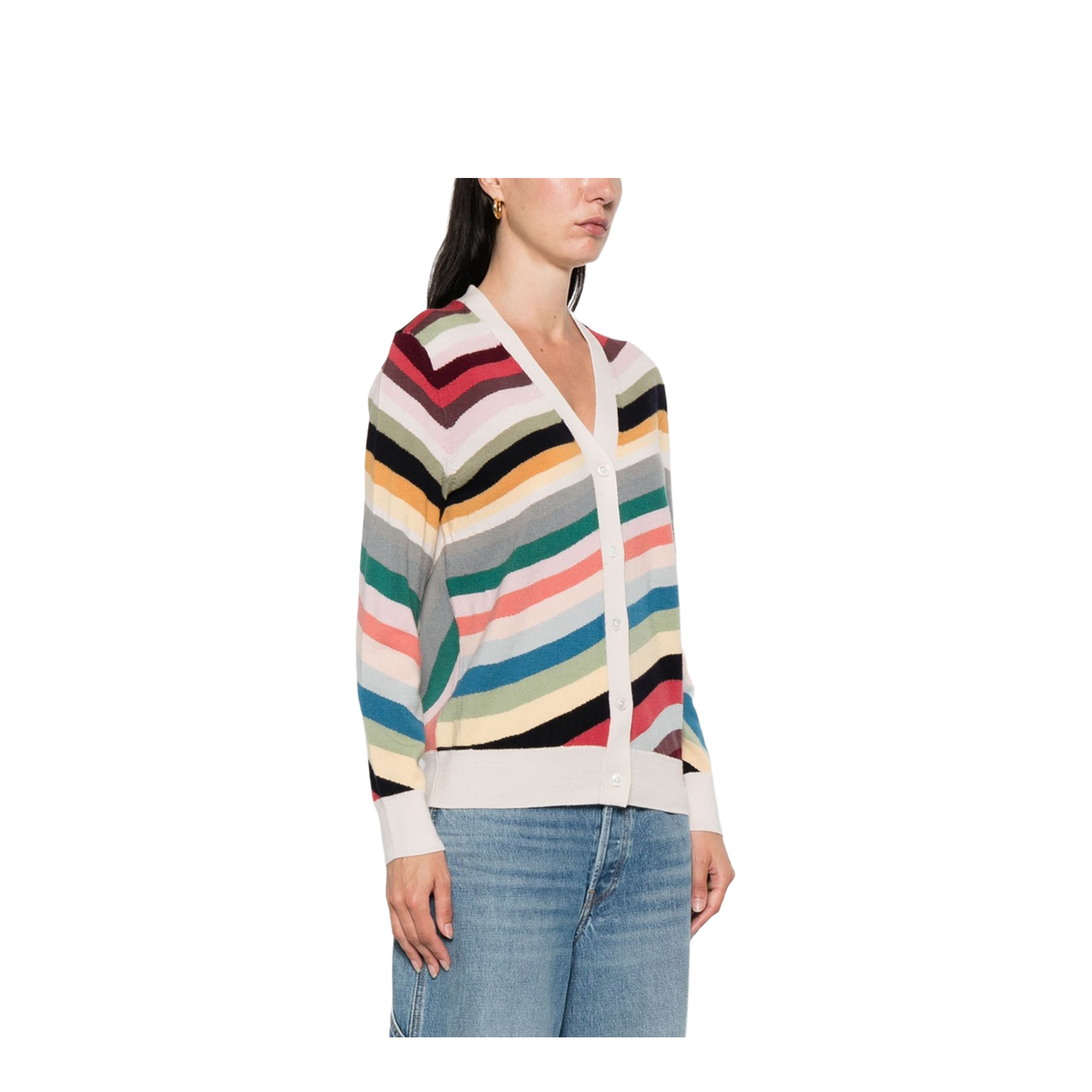 Striped Wool Cardigan - Image 3