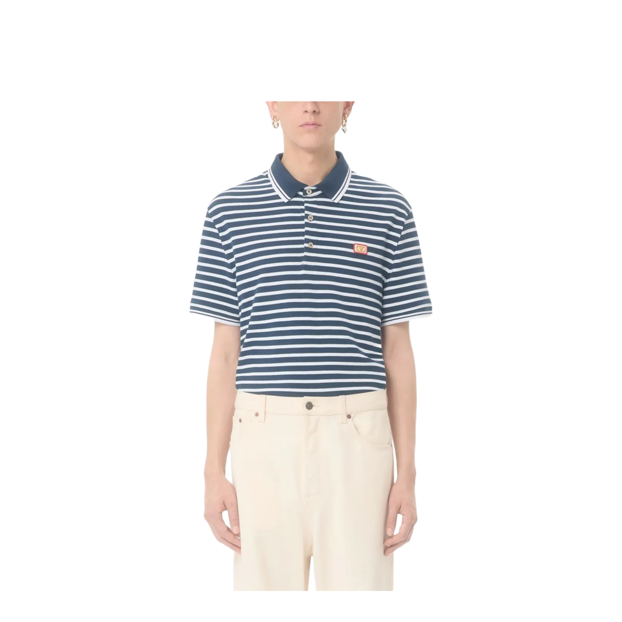 Cotton Piqué Polo with Vlogo Patch - Image 3