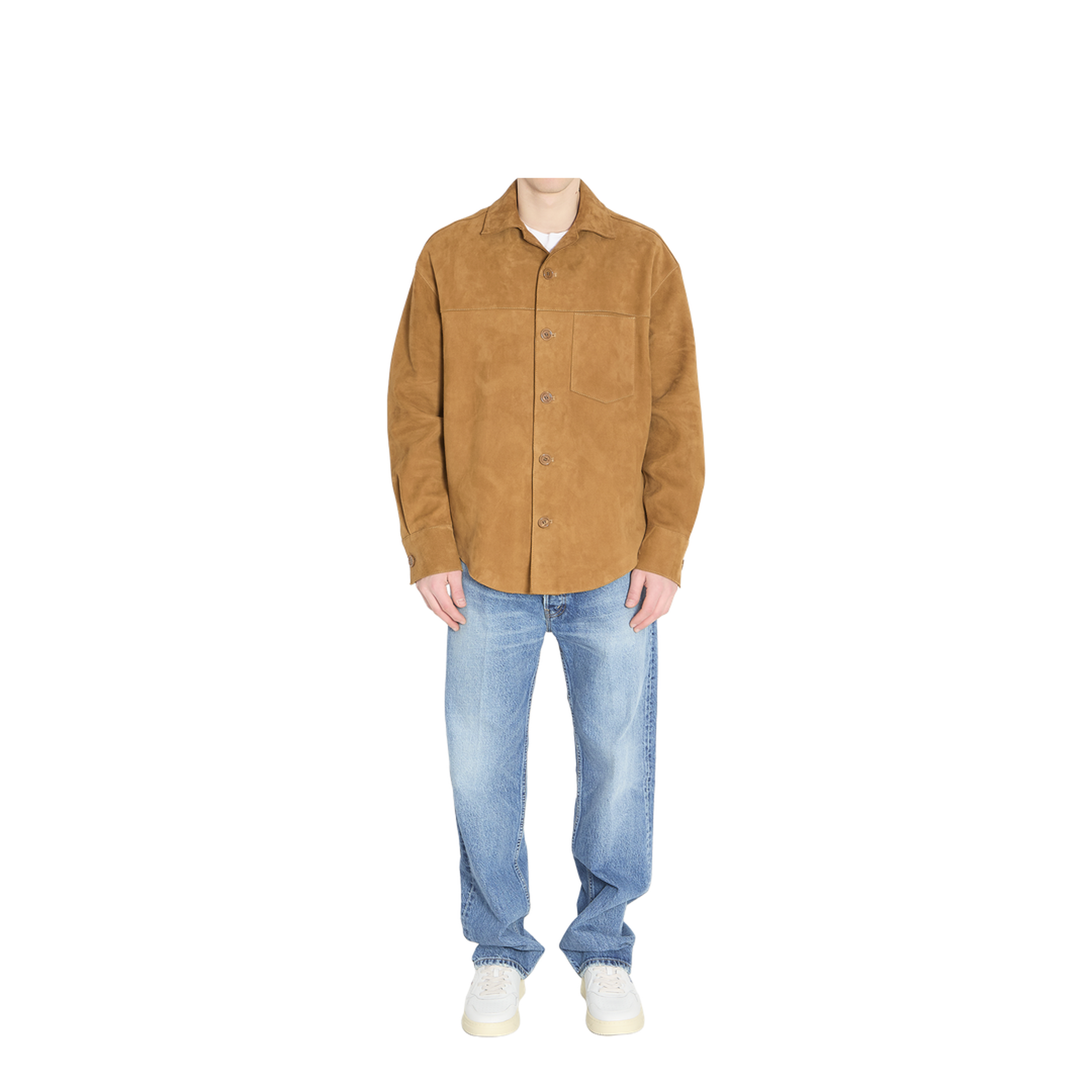 Brown Goat Leather Buttoned Overshirt - Image 5