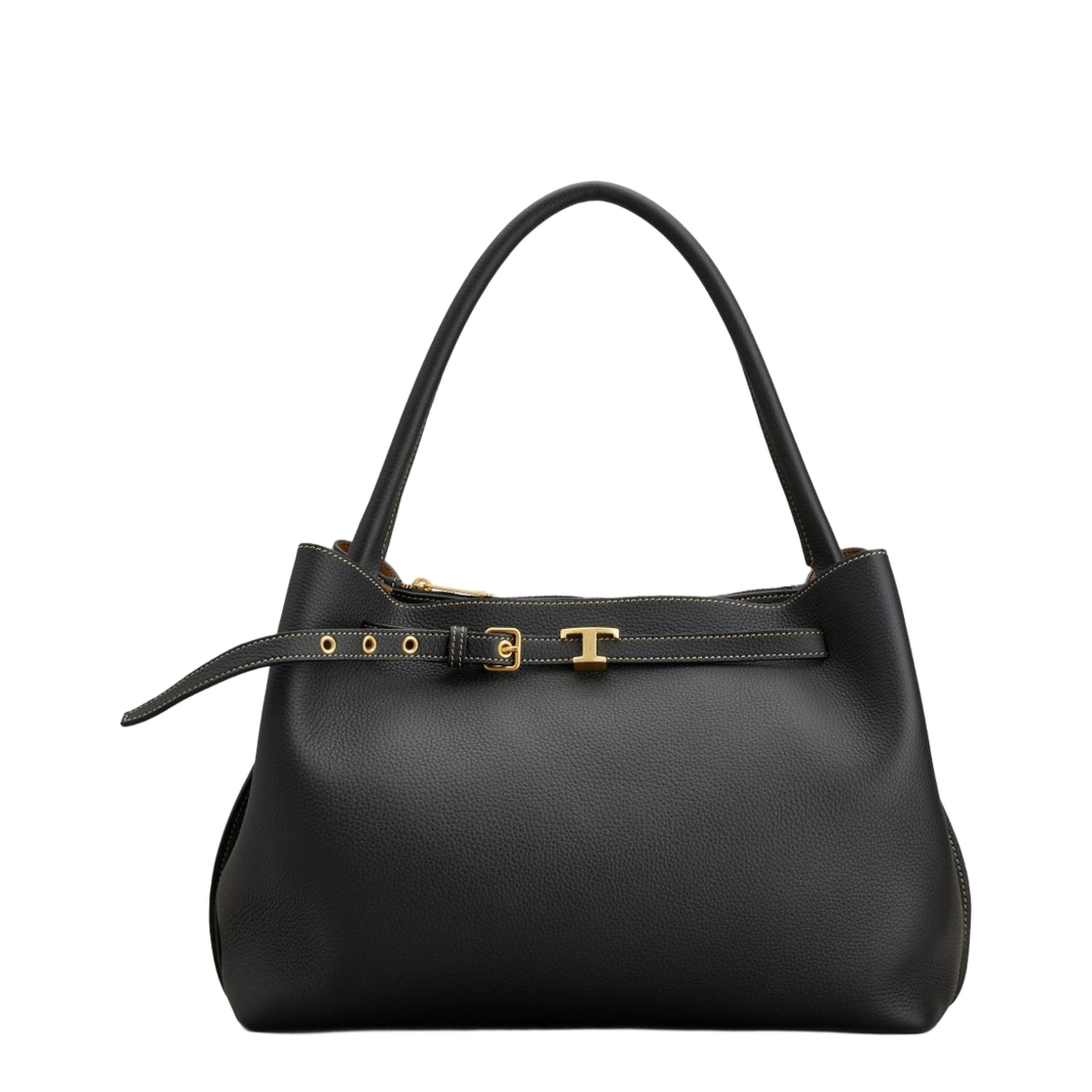 T Timeless Small Calfskin Top-Handle Bag - Black - Image 1