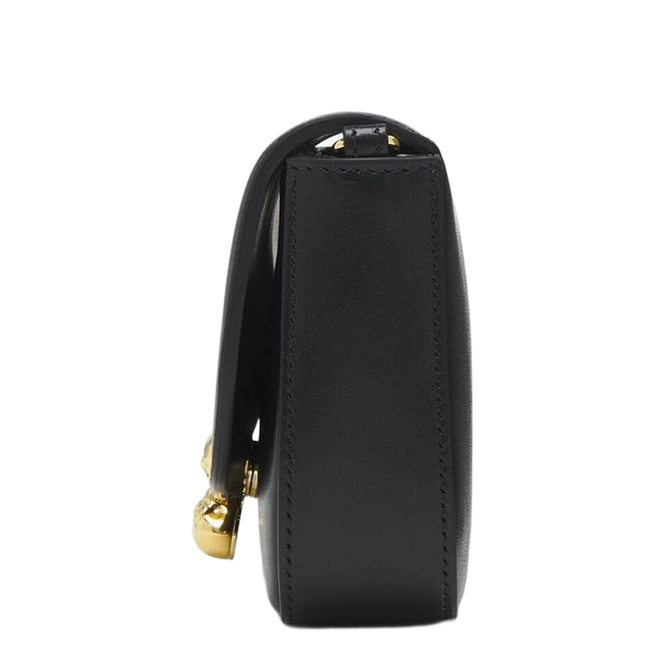 Skull Flower Bag Calf Leather Crossbody - Black - Image 1