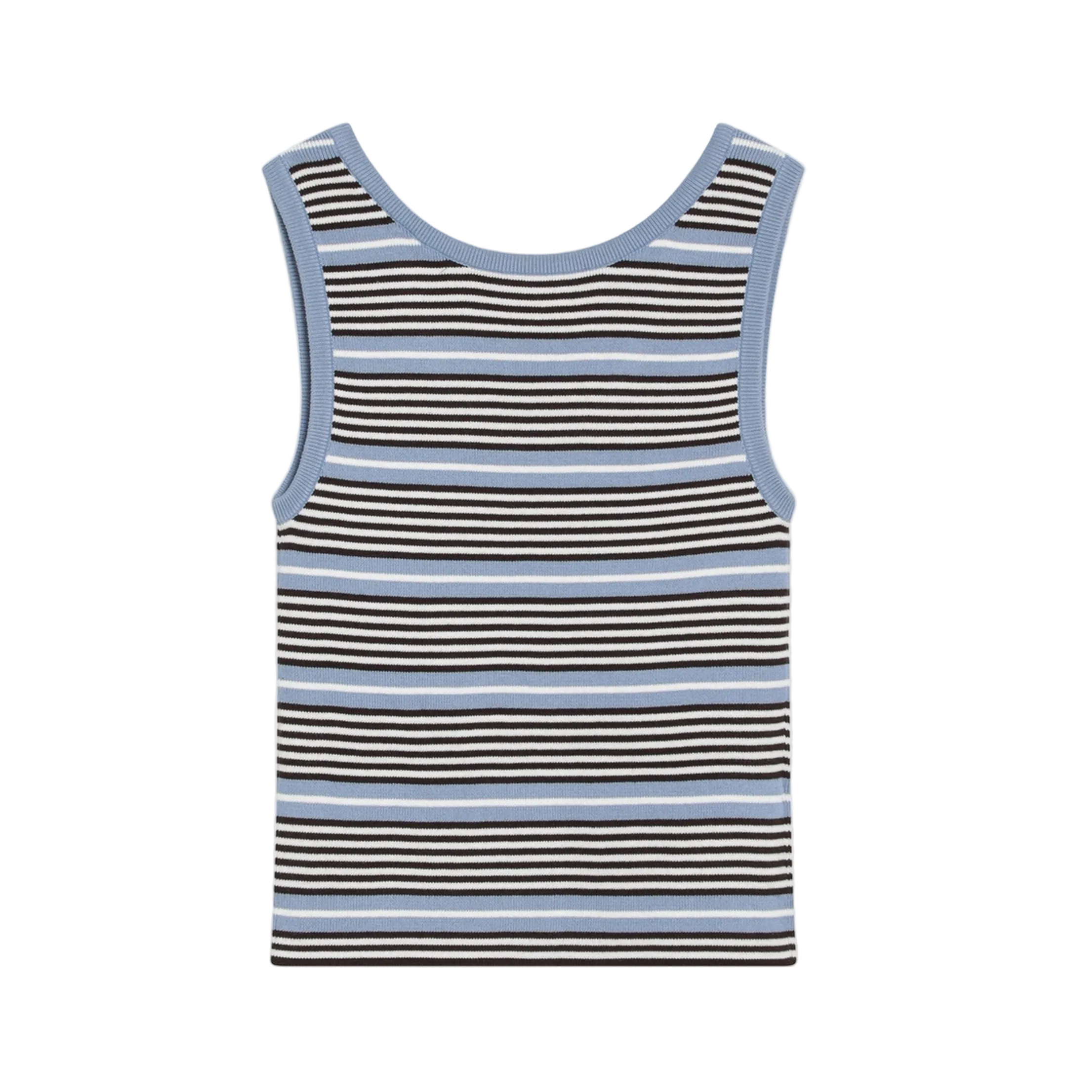 Light Blue and White Striped Tank Top - Image 2