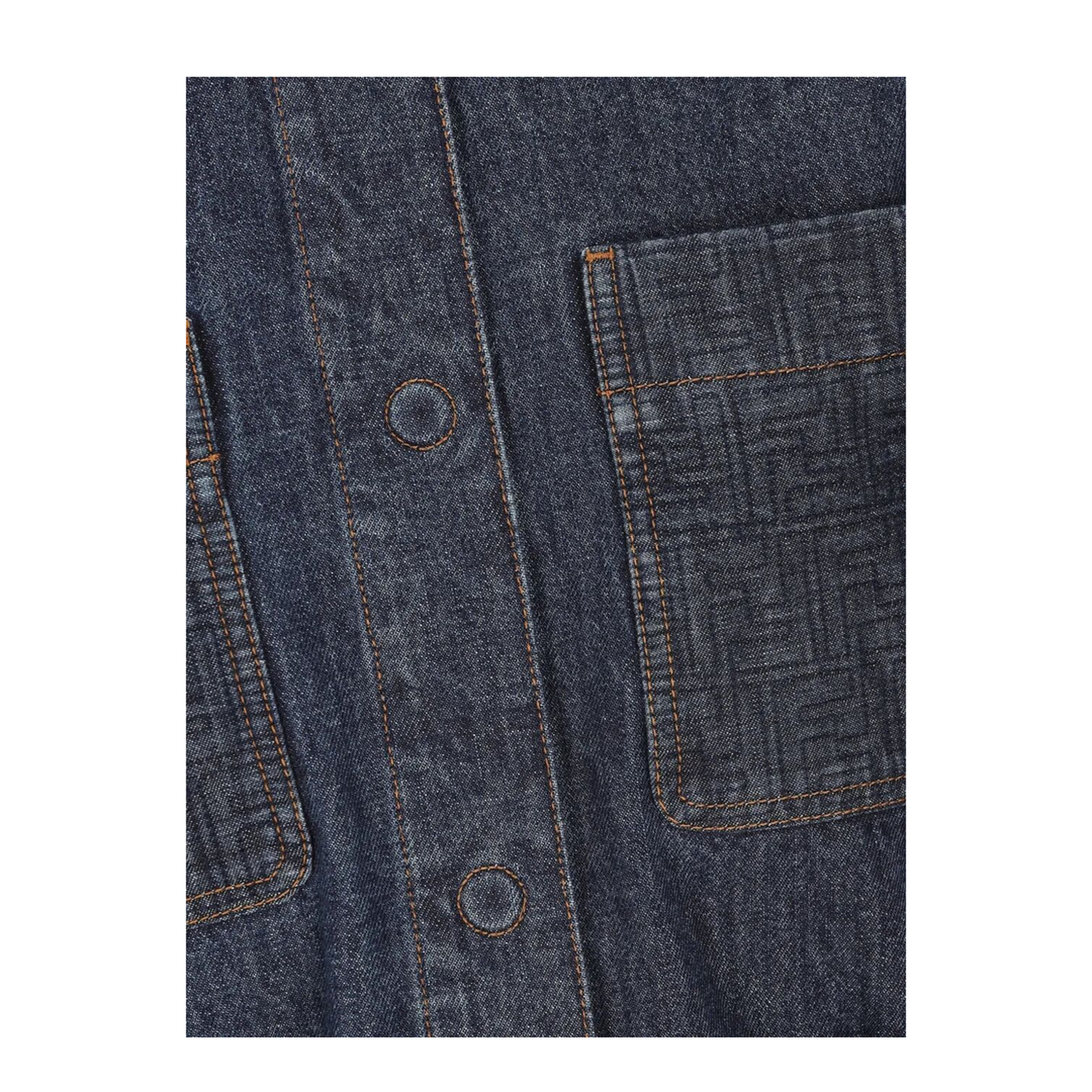 Go-To Denim Shirt Jacket with Quilted Motif - Image 4