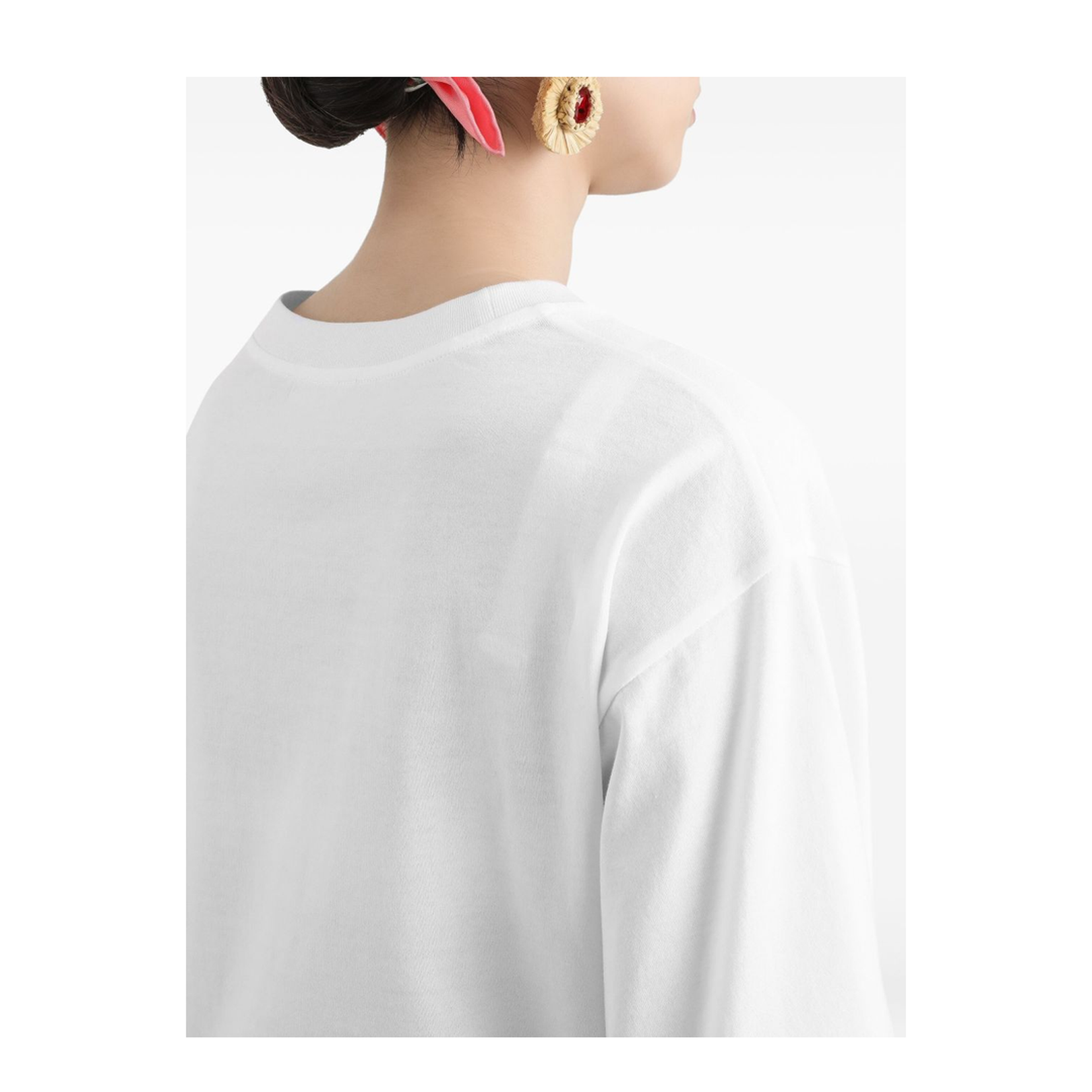 Flower-print Short-sleeved T-shirt in White - Image 4