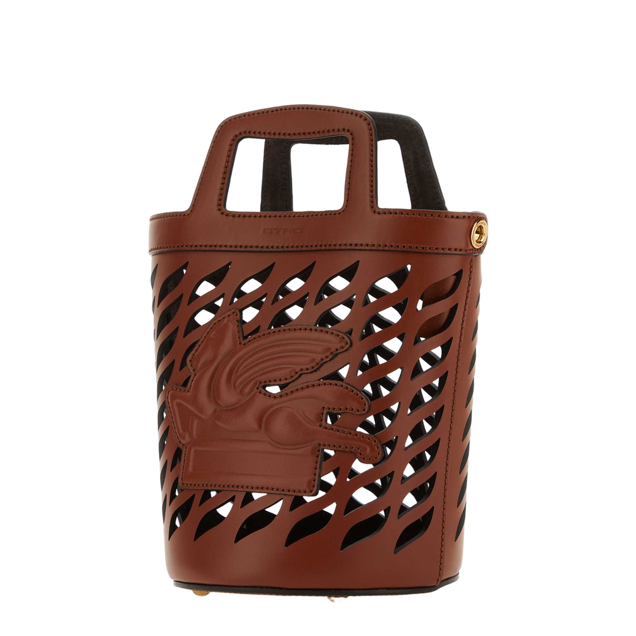 Caramel Leather Bucket Bag - Image 5