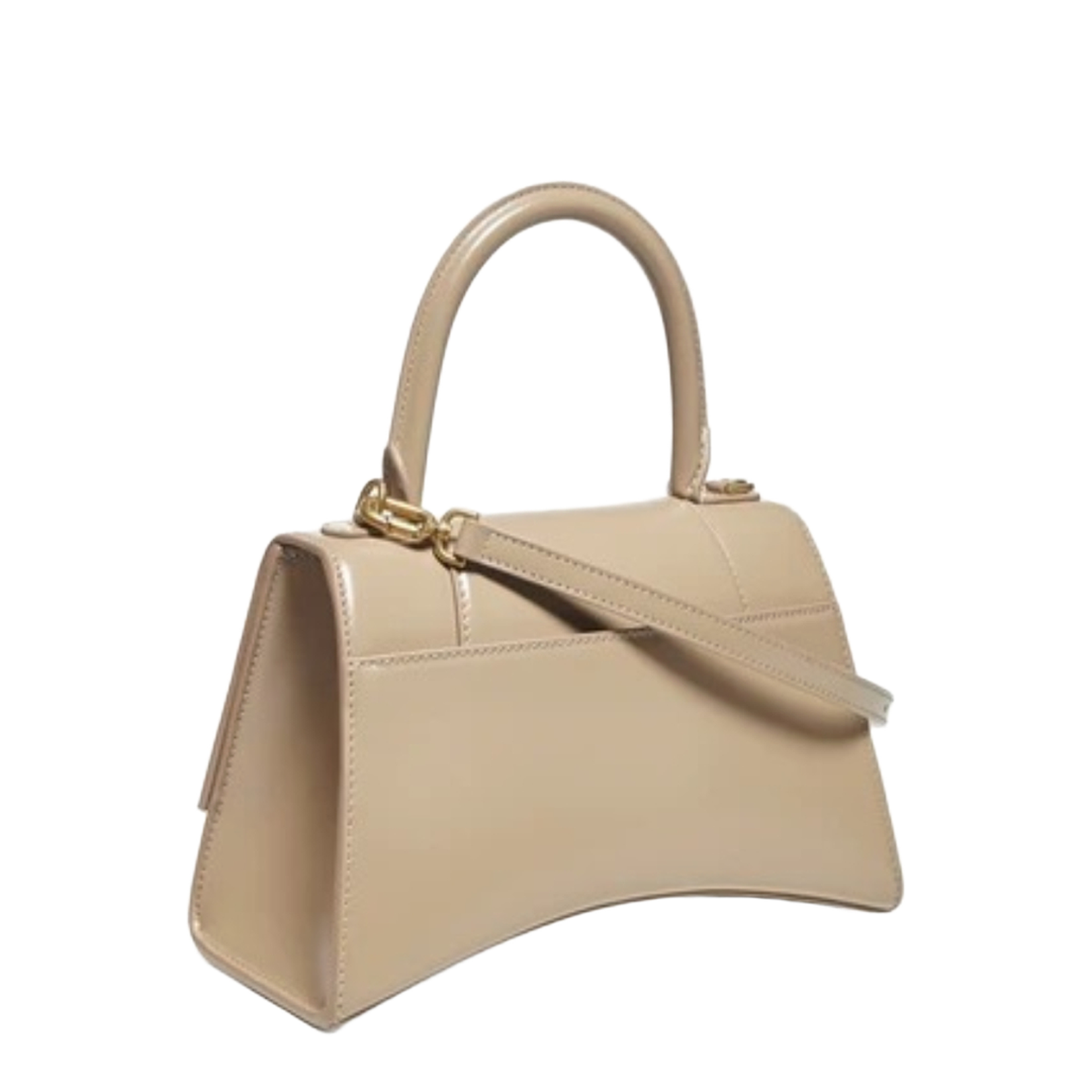 Hourglass Top Handle Bag Small Beige - Image 3