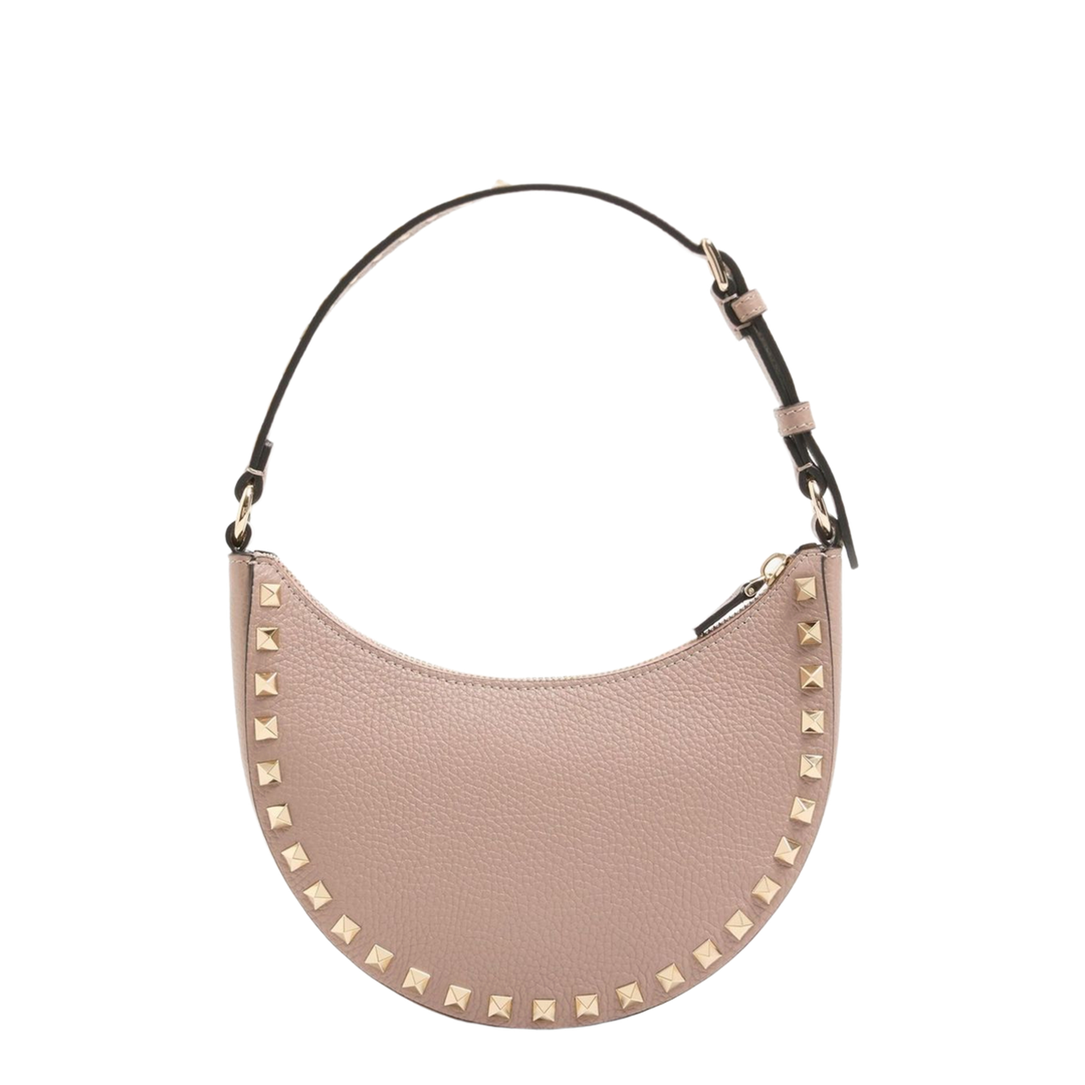 Rockstud Mini Grainy Calfskin Hobo Bag - Poudre - Image 6
