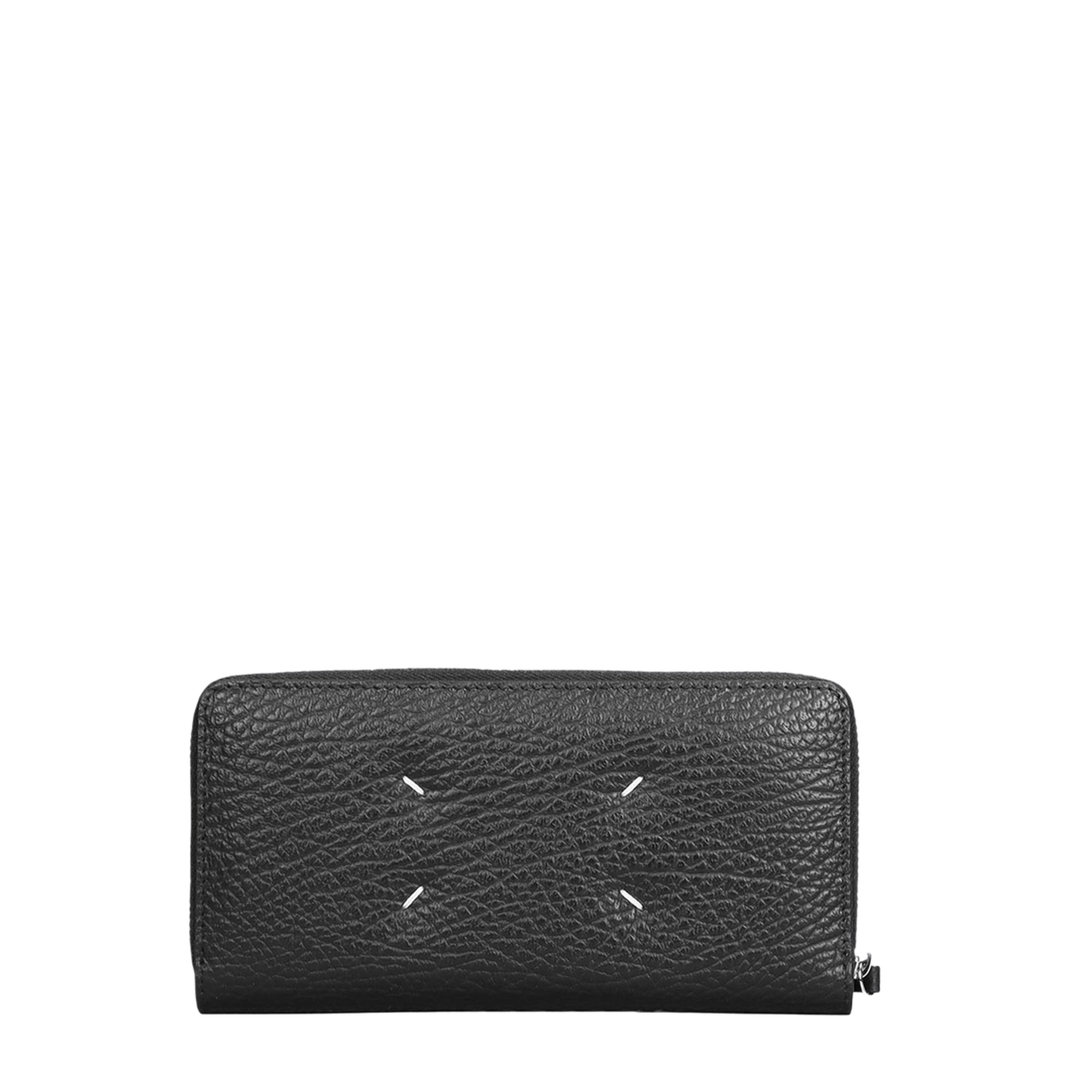 Four Stitches Calfskin Zip-Around Wallet - Black (Negro) - Image 1