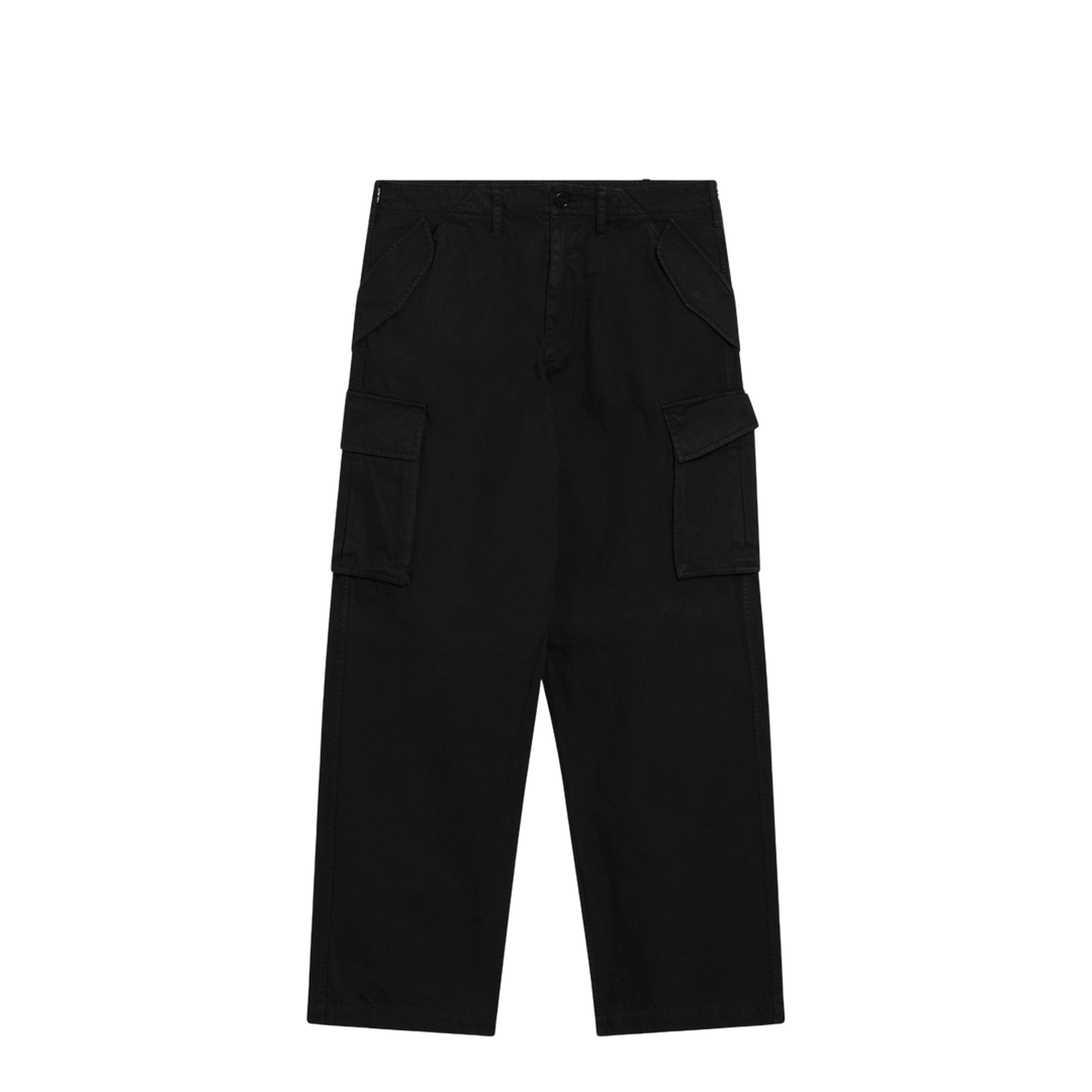 Black Cotton Cargo Trousers - Image 1
