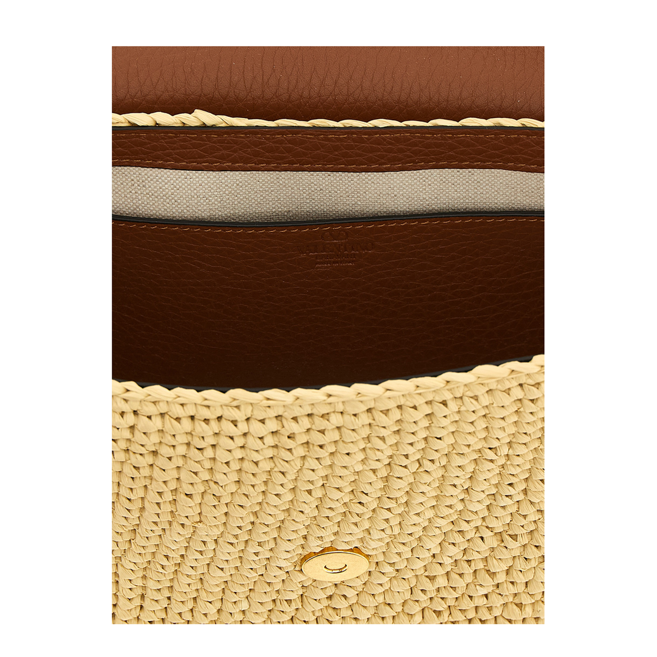 Alltime Raffia & Calfskin Shoulder Bag - Selleria Brown/Natural - Image 3