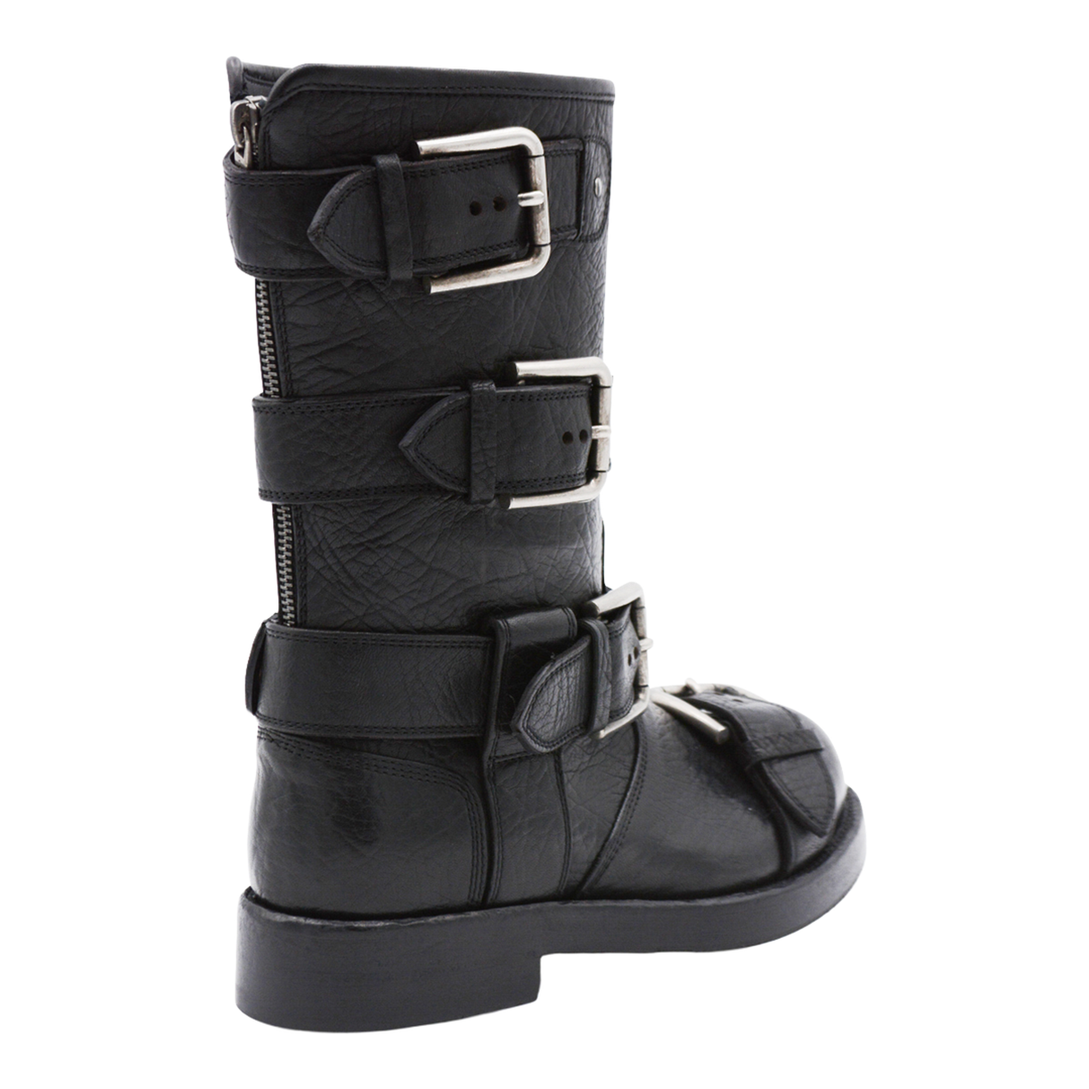 Black leather boots with straps - Image 5