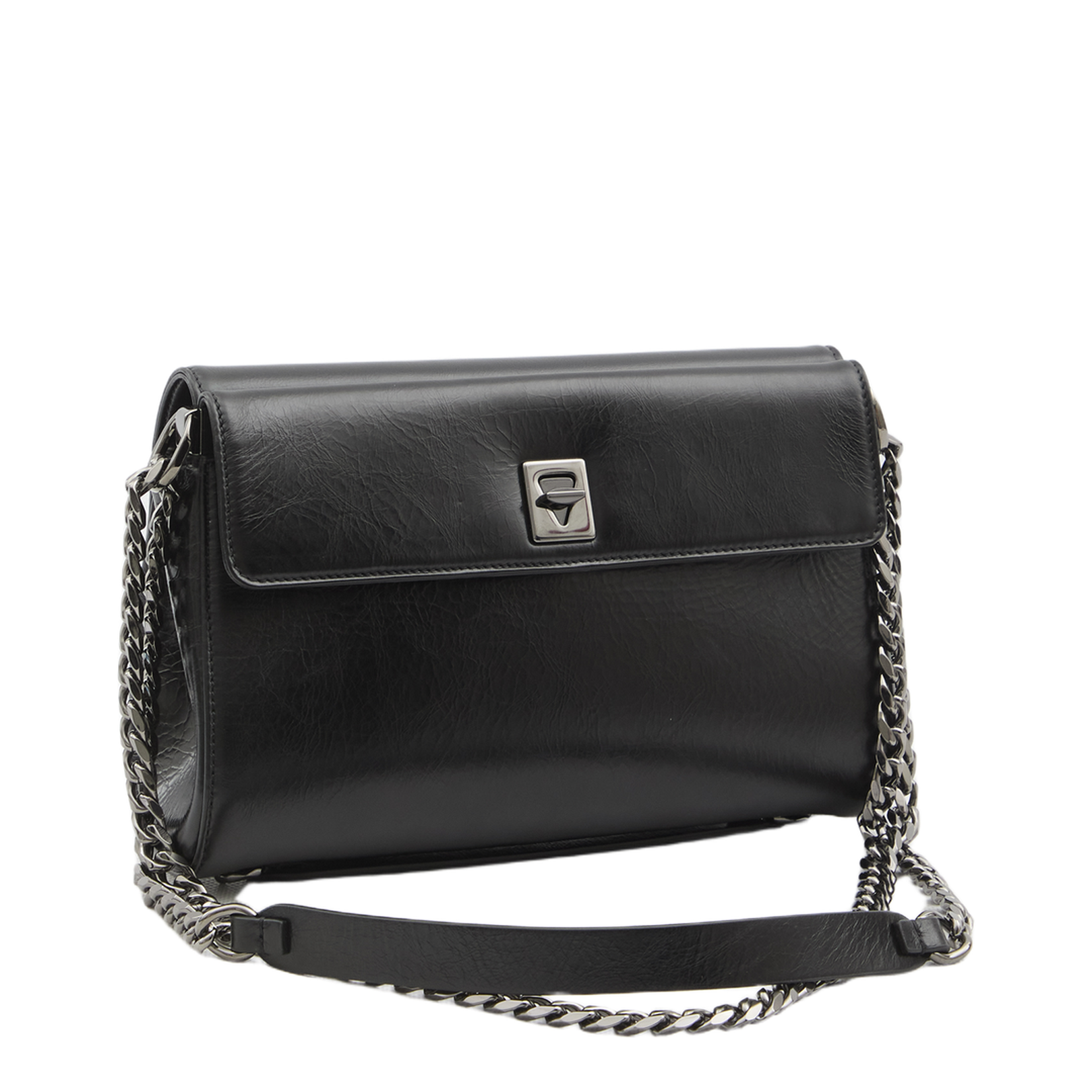 VLogo Medium Calfskin Shoulder Bag - Black - Image 4