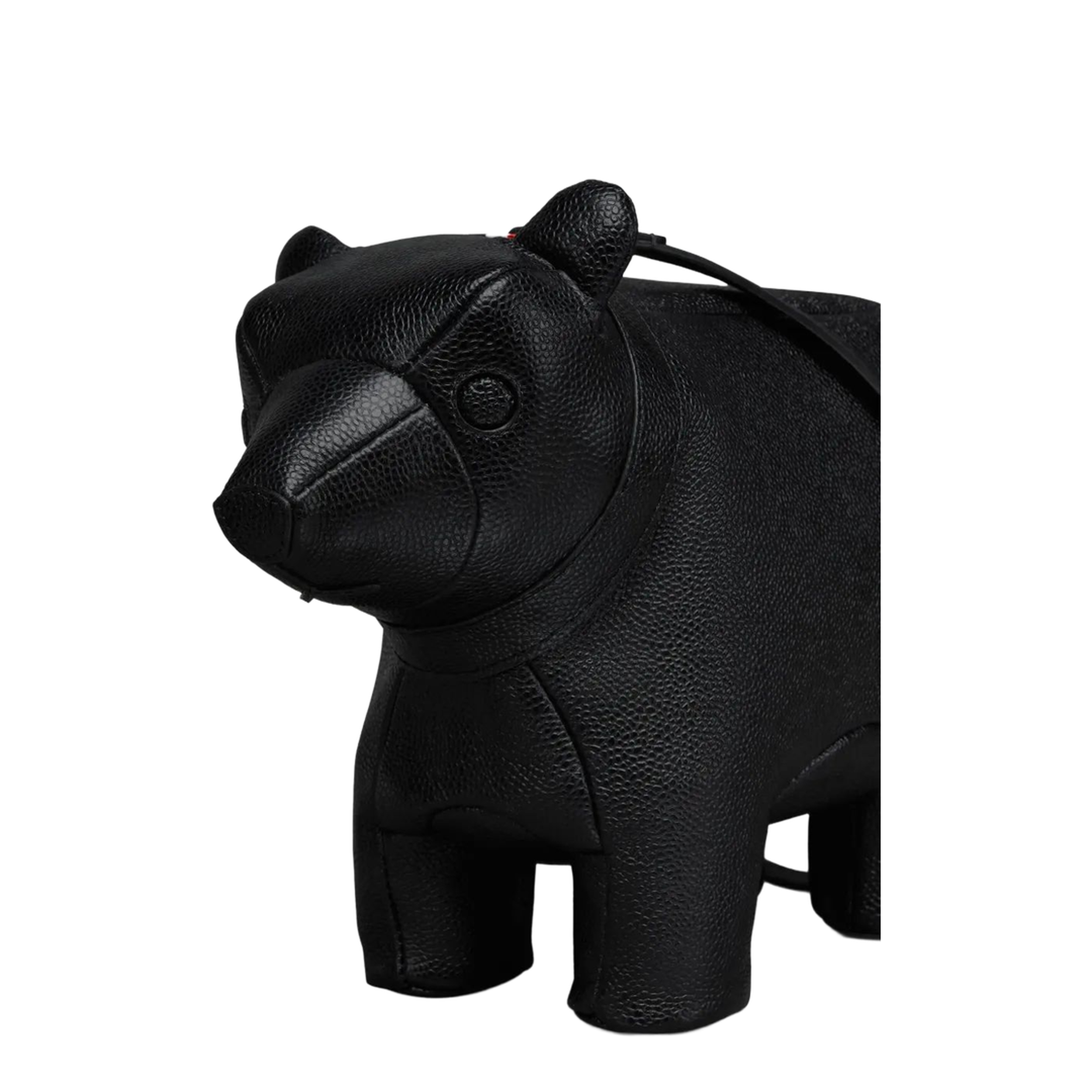 Bear Baguette Medium Calf Full Grain Shoulder Bag - Black - Image 4