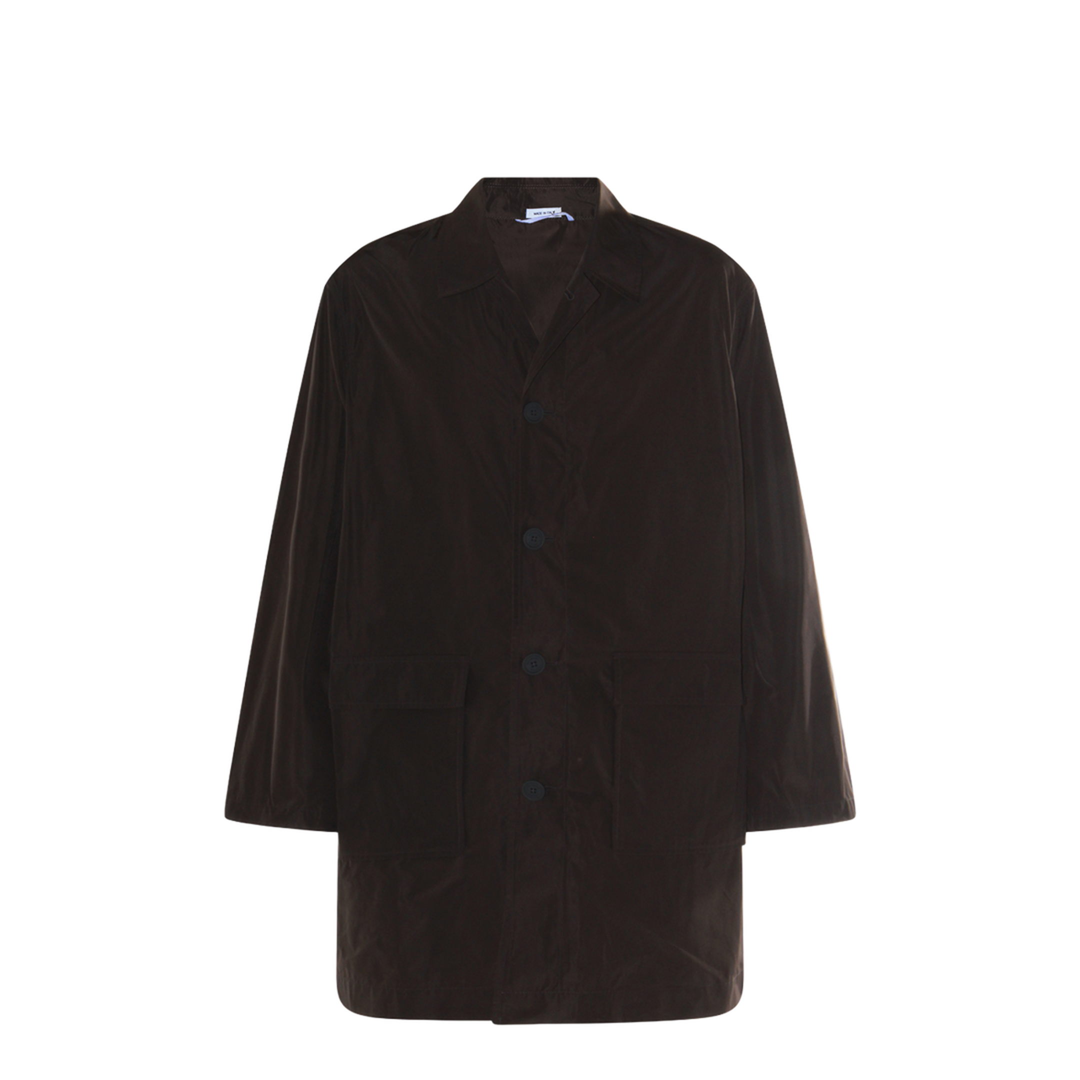 Logo-Print Single-Breasted Coat - Image 2