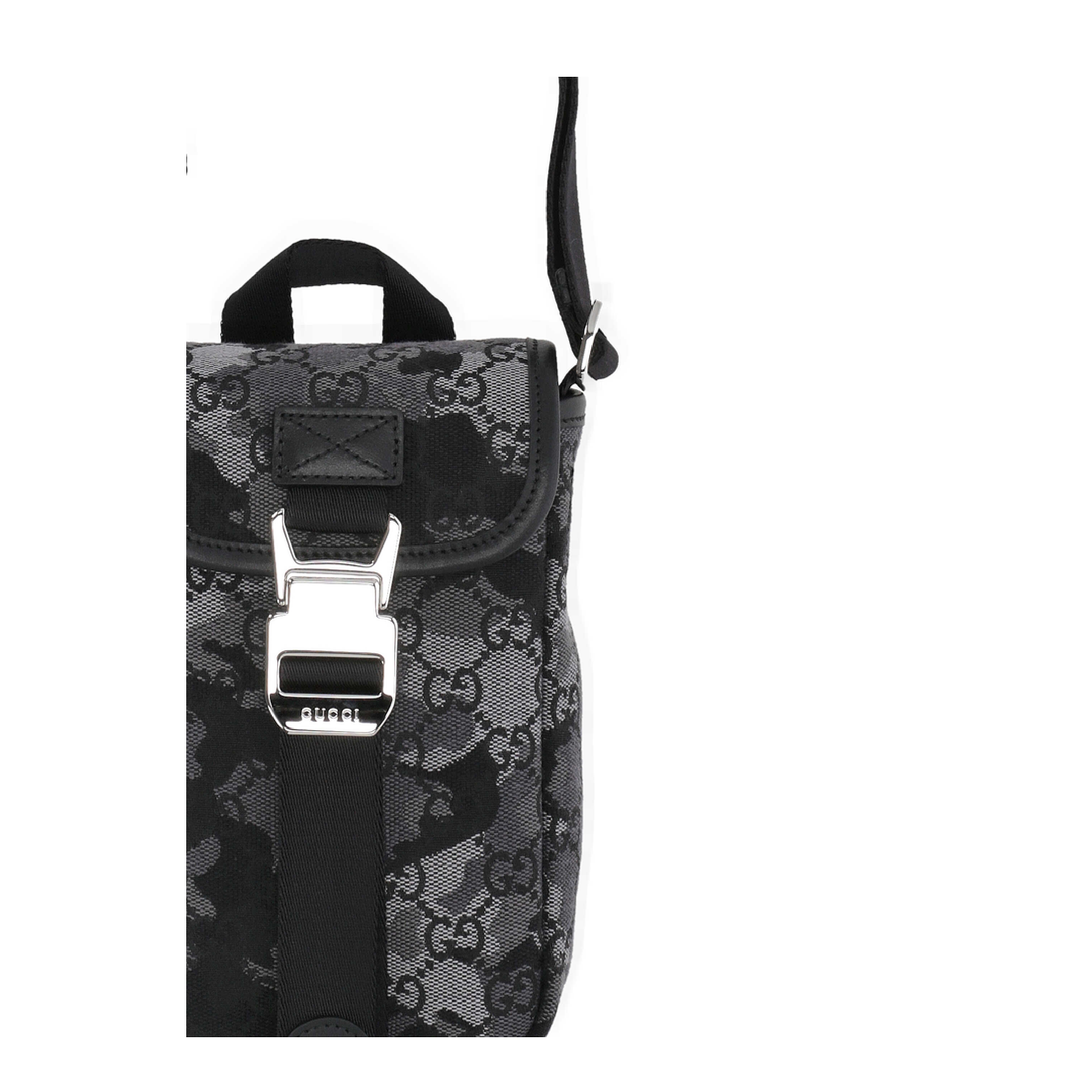 GG Canvas Mini Canvas Crossbody - Black/Grey Camouflage - Image 4
