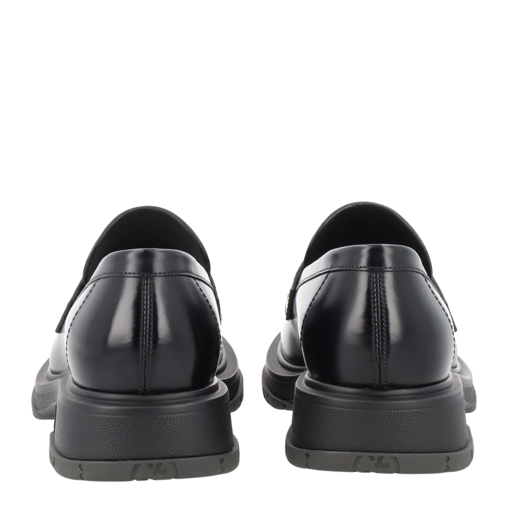 Black Leather Loafer with Logo - Image 4