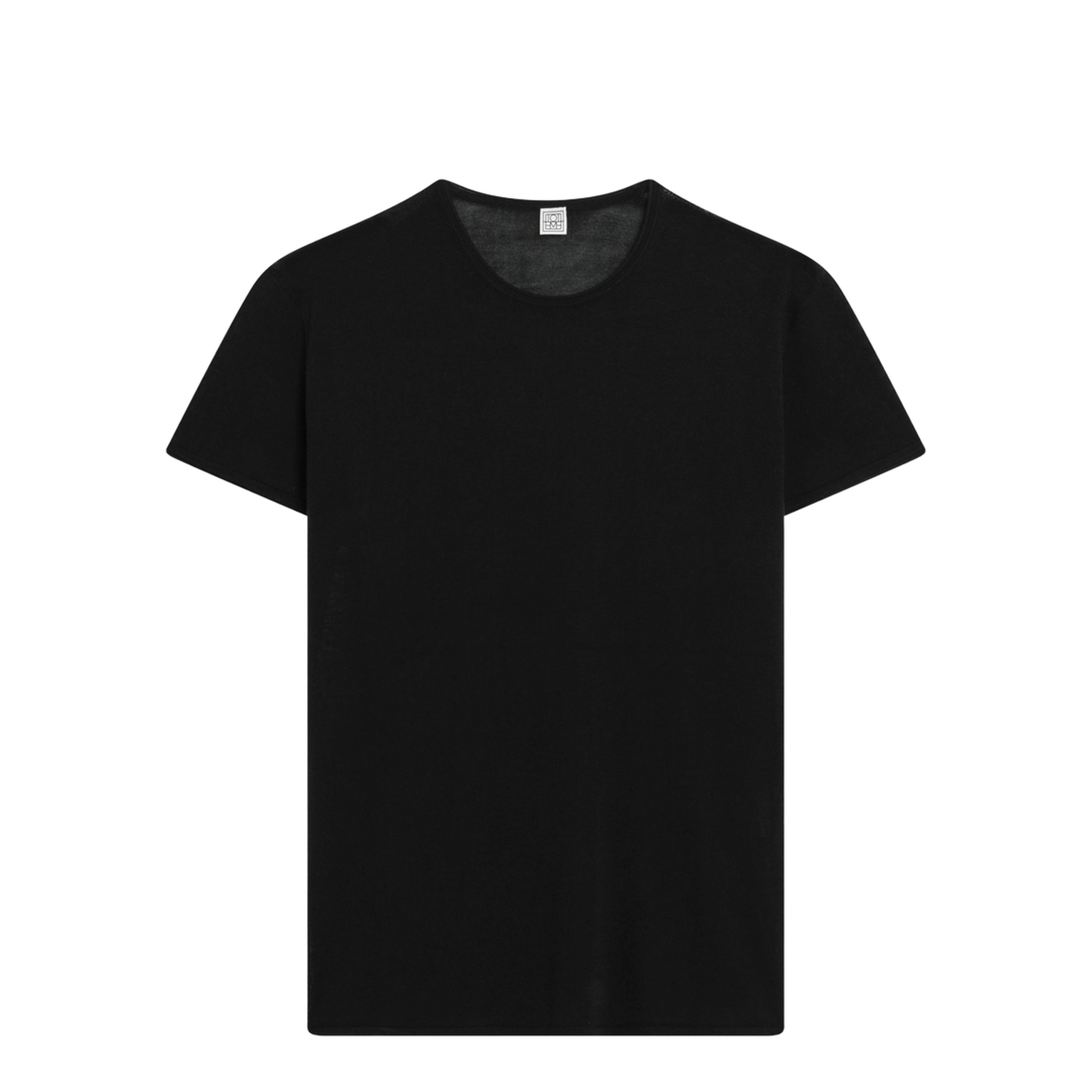 Black Silk Crêpe T-Shirt - Image 1