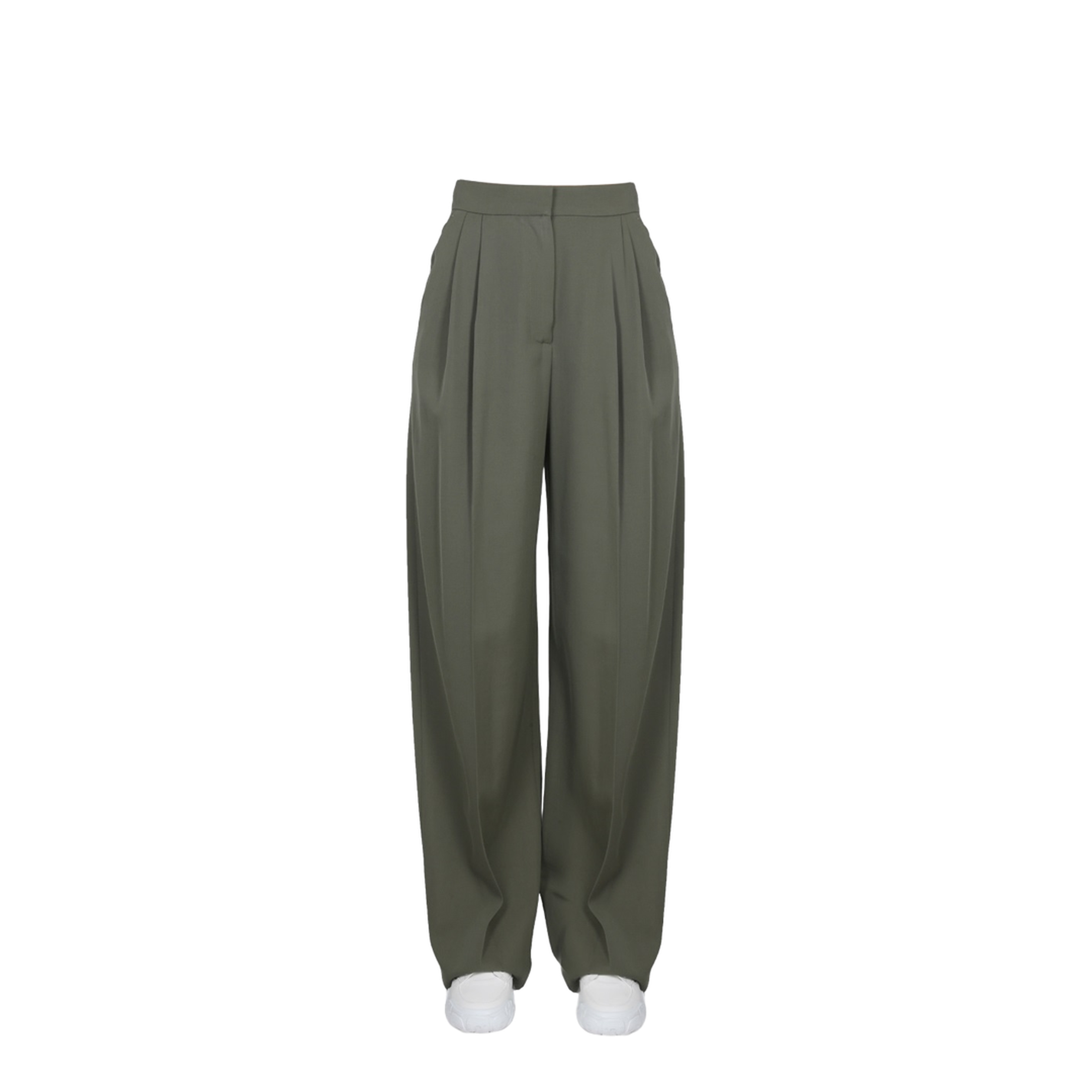 Wide Leg Trousers - Dark Green - Image 1
