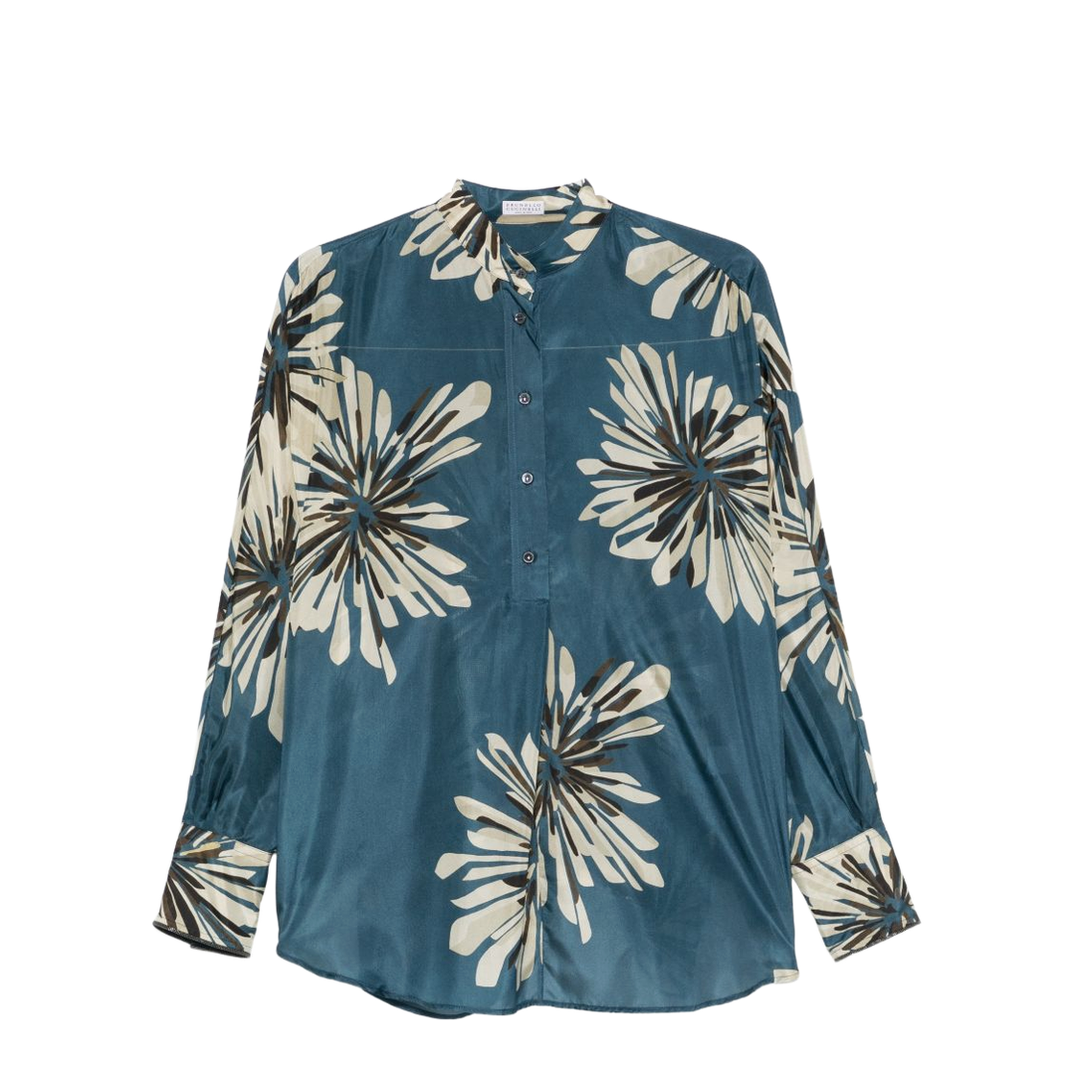 Women's Printed Silk Shirt Blue - Image 1