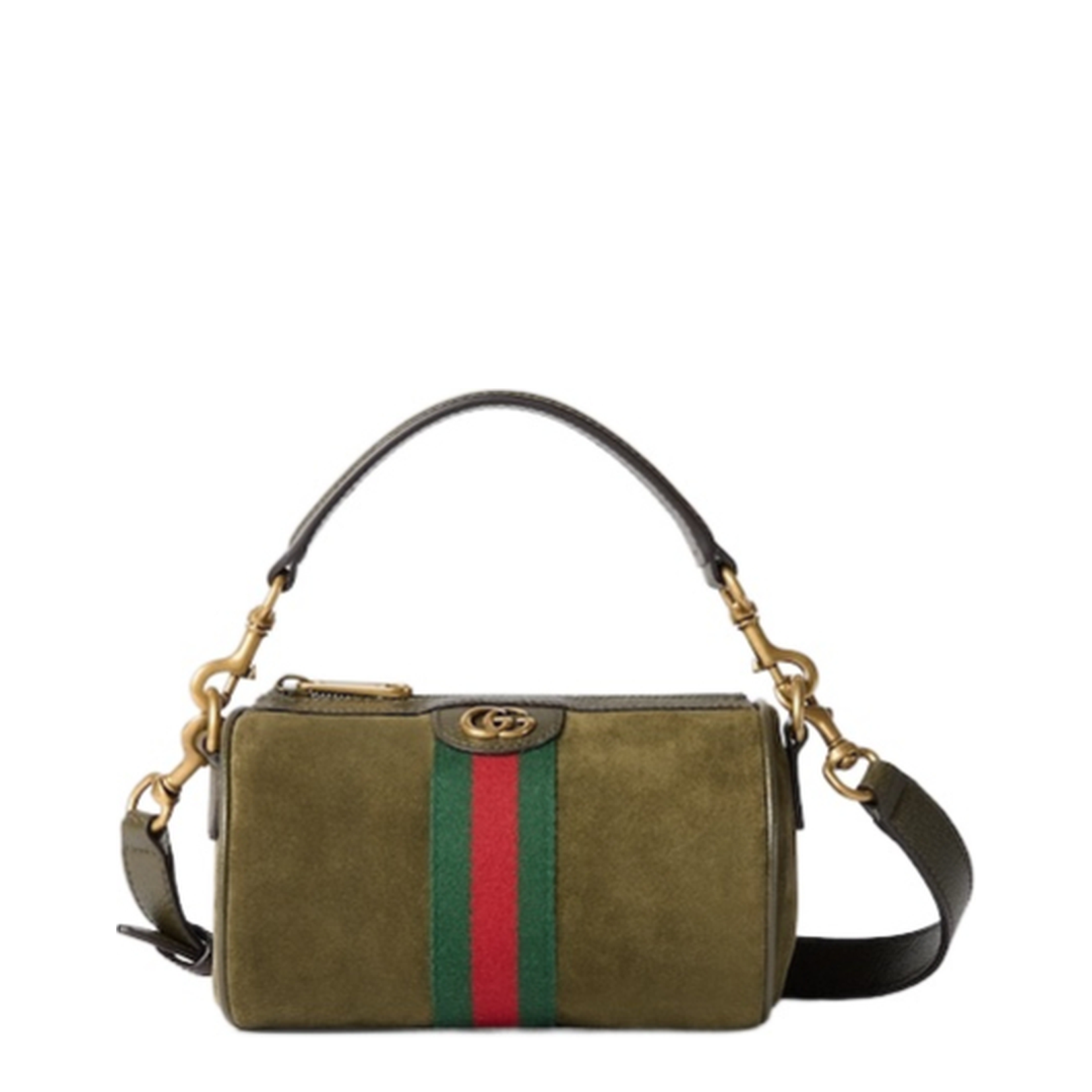Ophidia Mini Shoulder Bag Suede Dark Green - Image 1