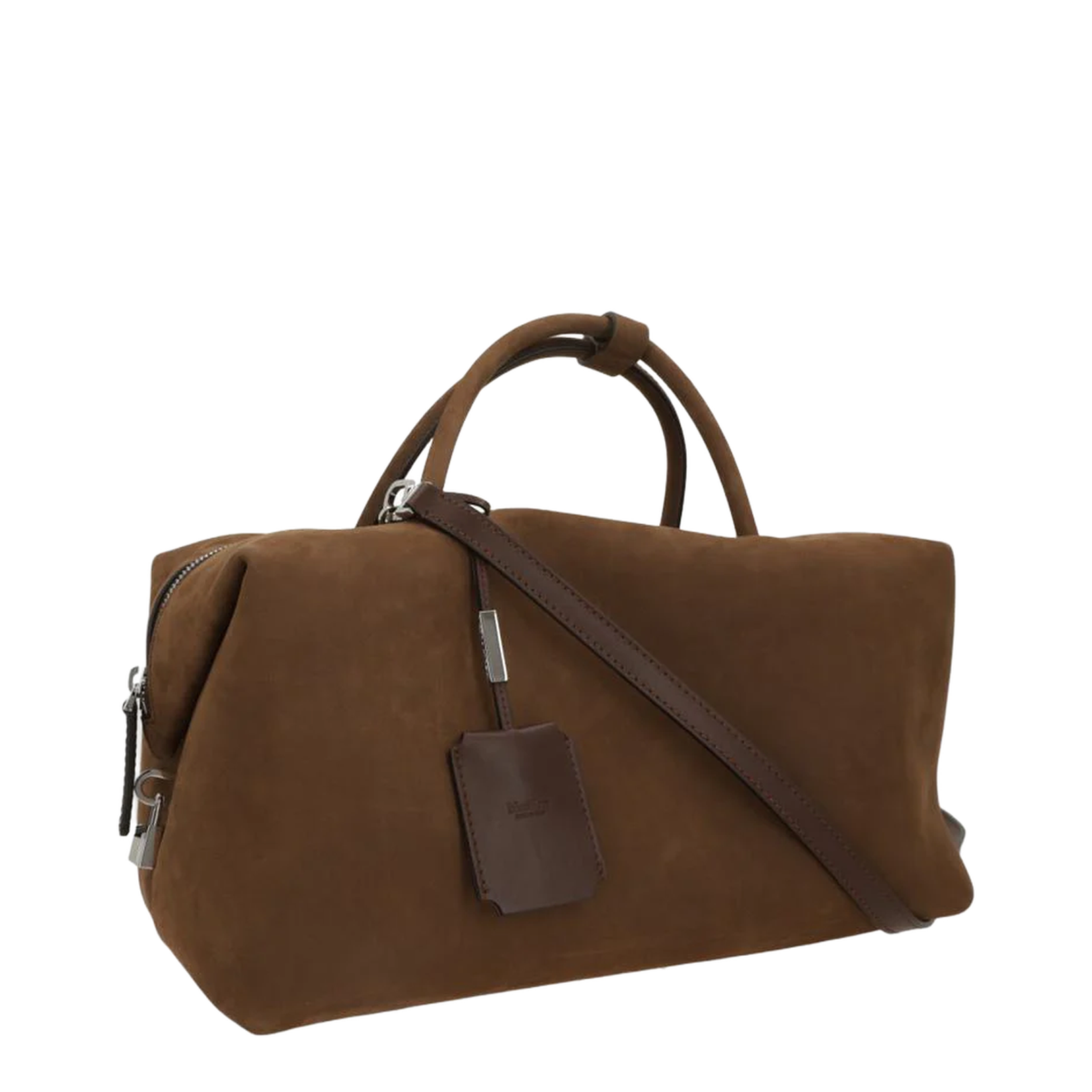 Holdall Large Bowler Bag in Nabuk Brown - Image 5
