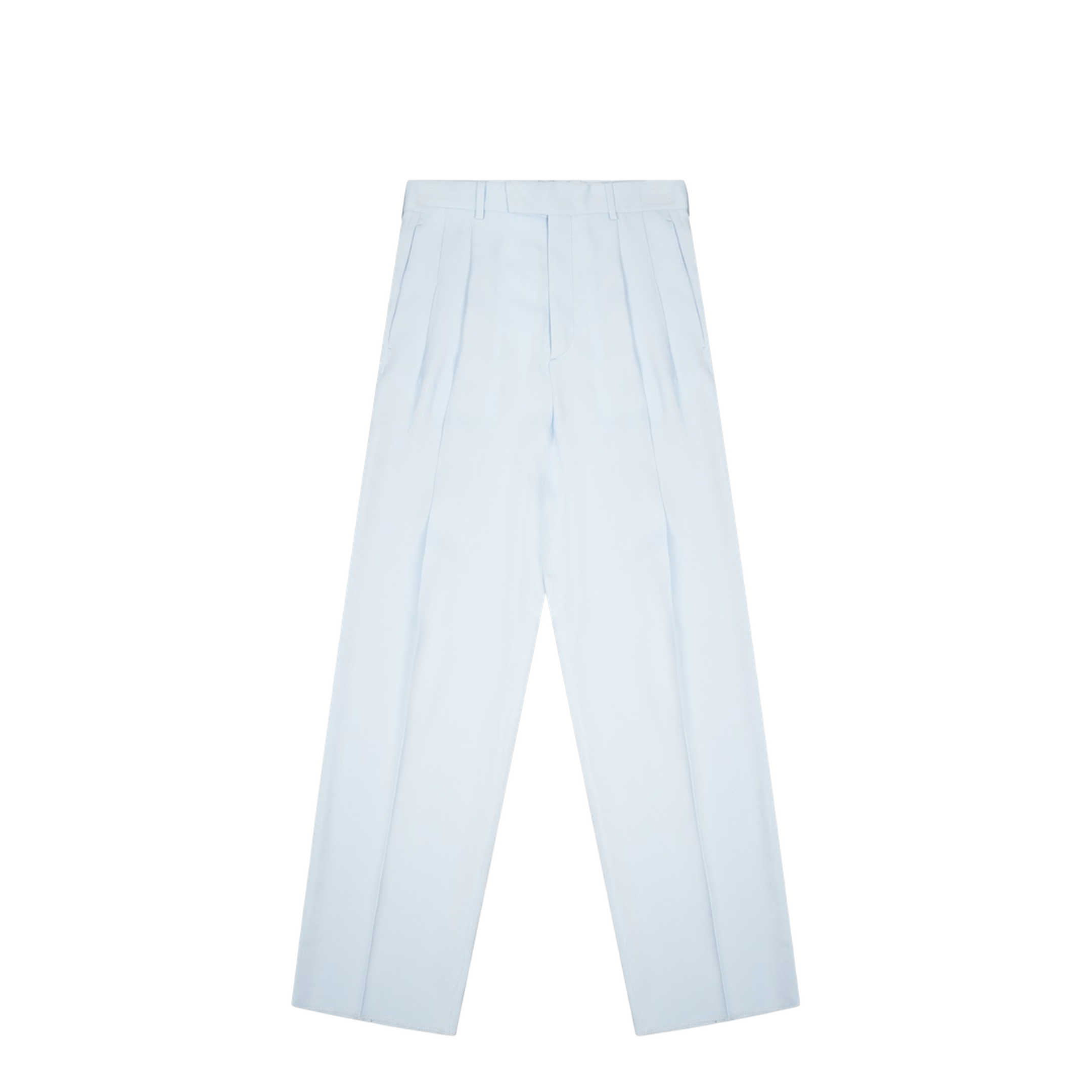 Viscose And Silk Twill Straight Trousers - Image 1