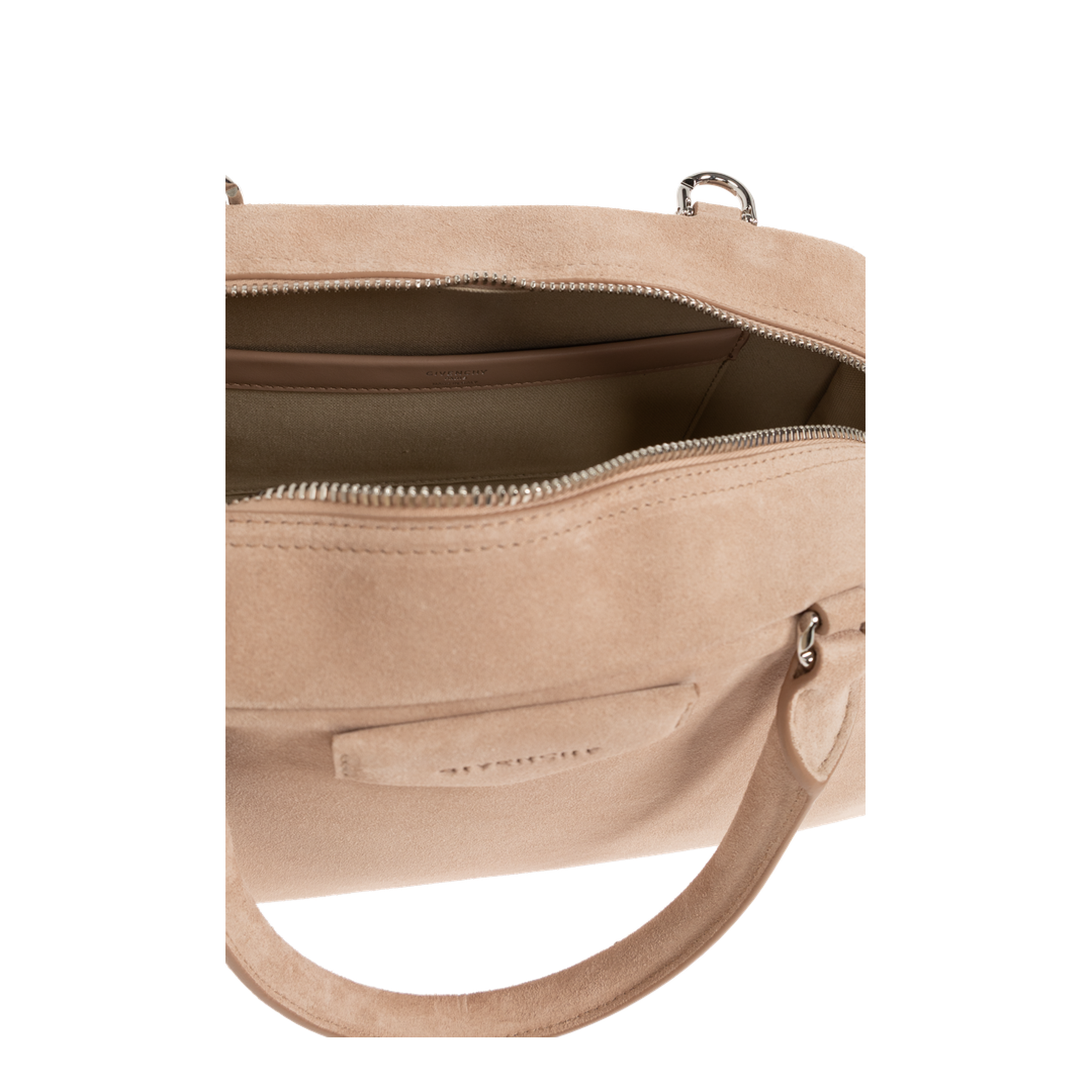 Antigona East-West Suede Bowling Bag - Beige Pink - Image 5