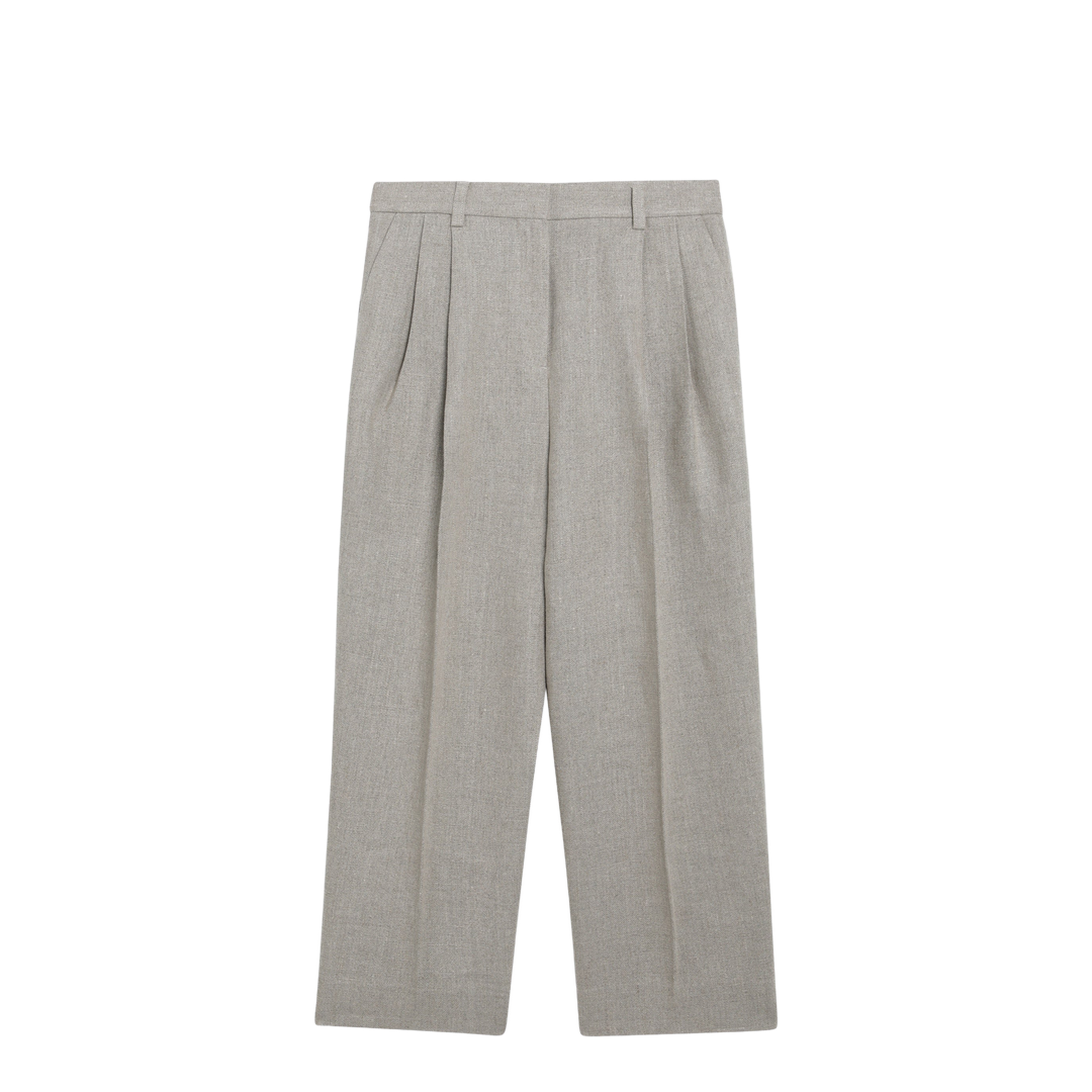 Beige High-Waisted Linen Shorts - Image 1