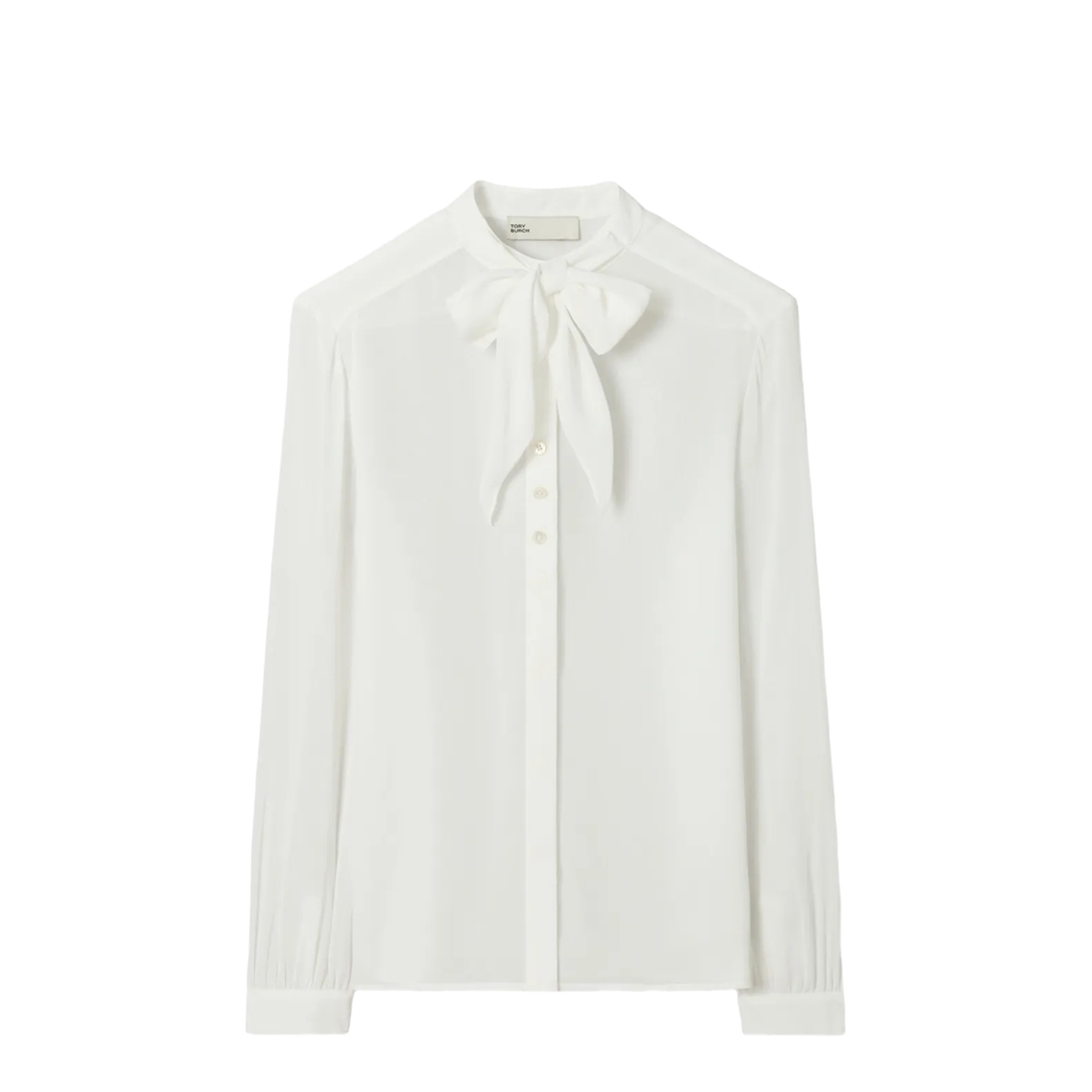 Blouse With Bow Detail Shirts White - Image 1