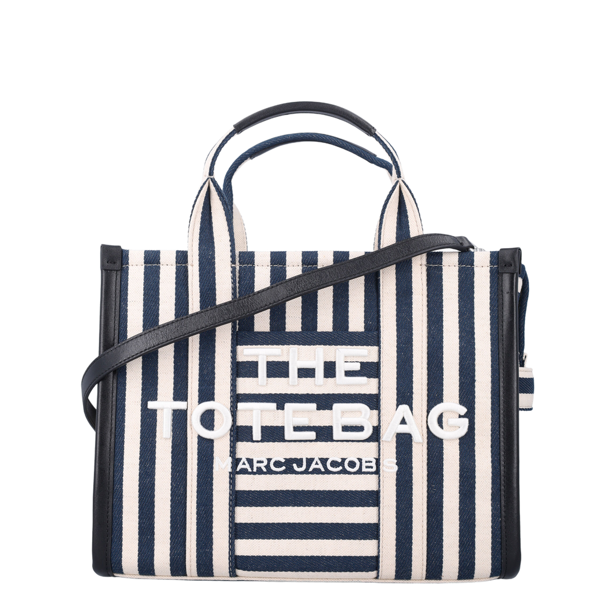 The Stripe Canvas Medium Canvas Tote Bag - Blue Sea Multi - Image 1