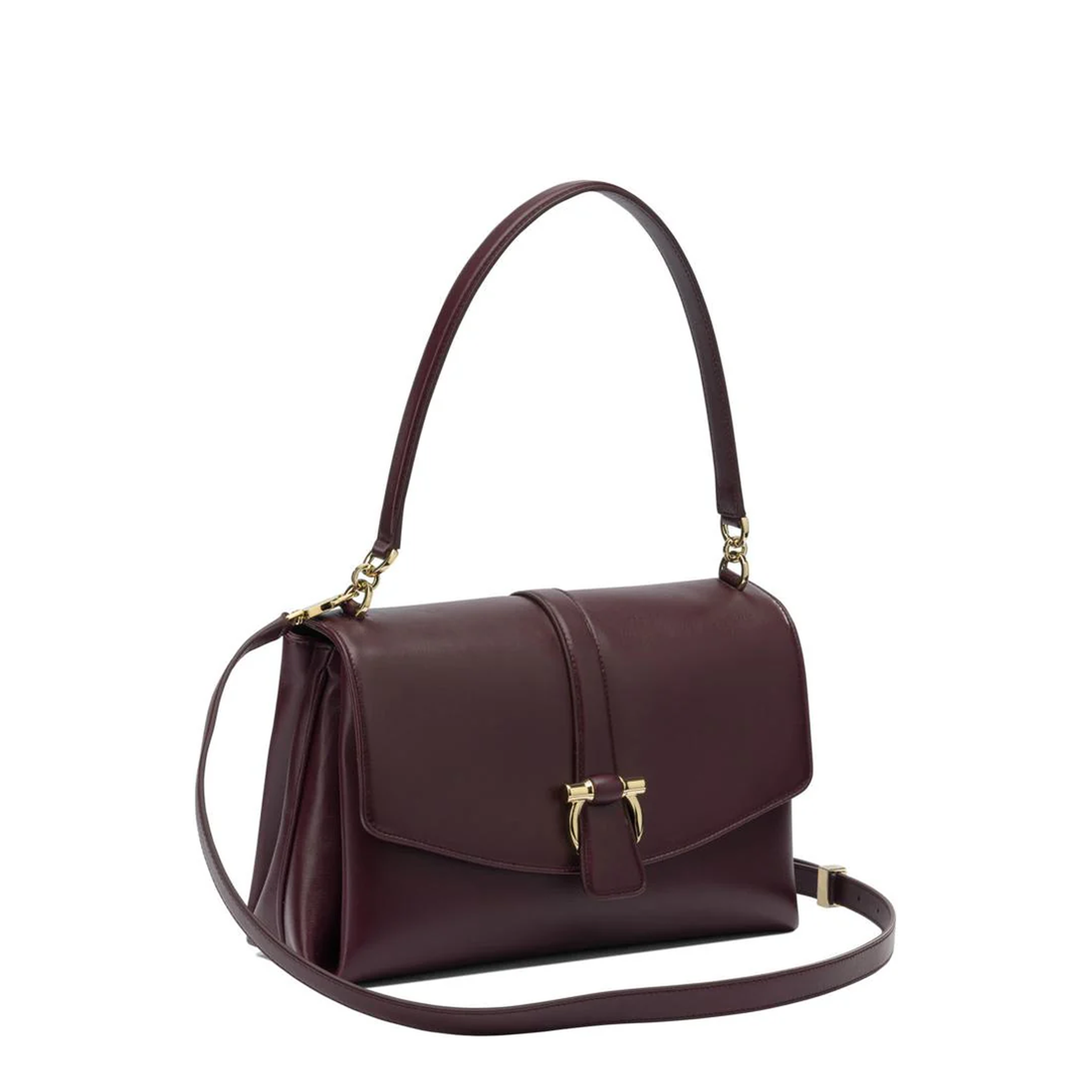 Gancini Soft Medium Calfskin Handbag - Claret - Image 2