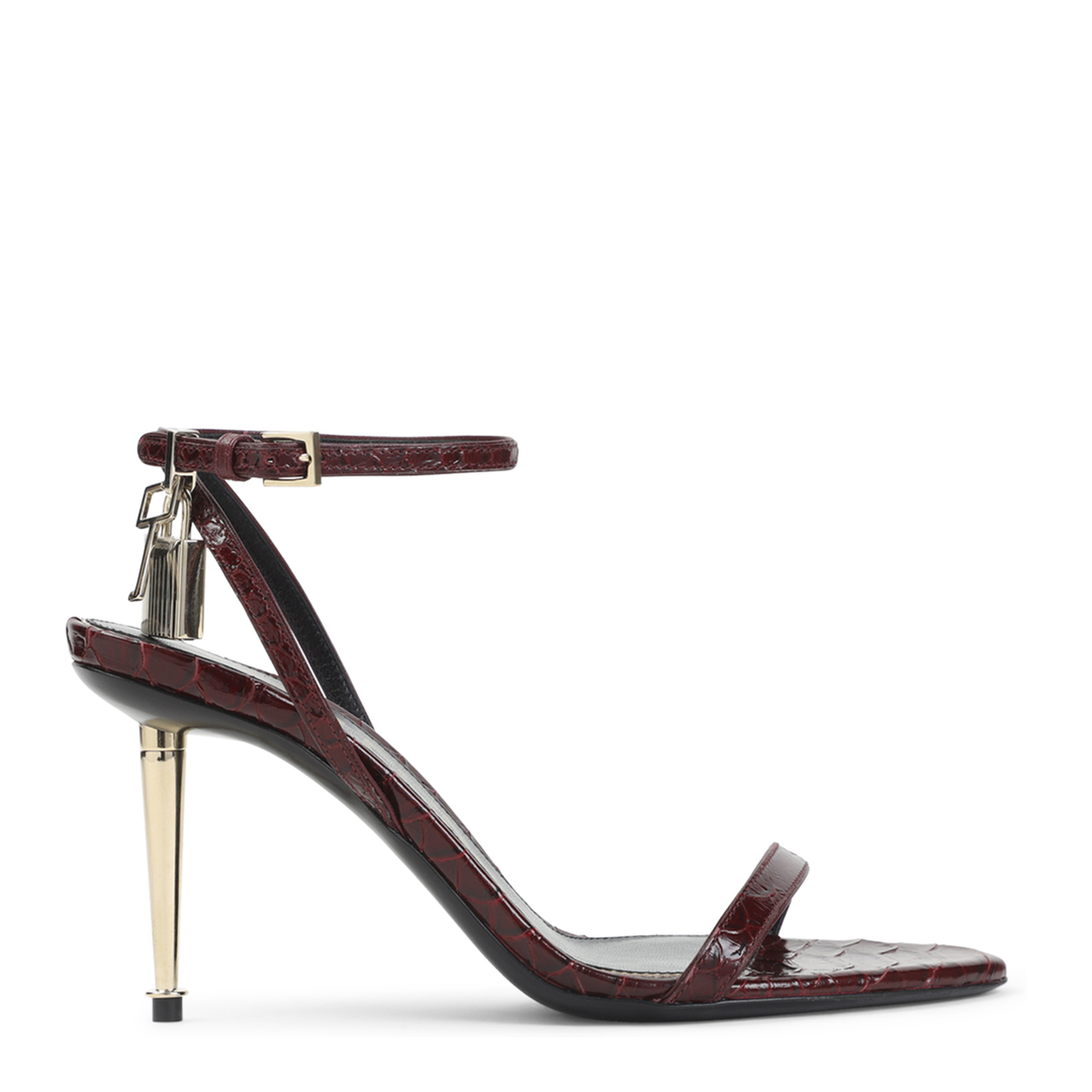 Semi Shiny Printed Python Sandals - Image 2