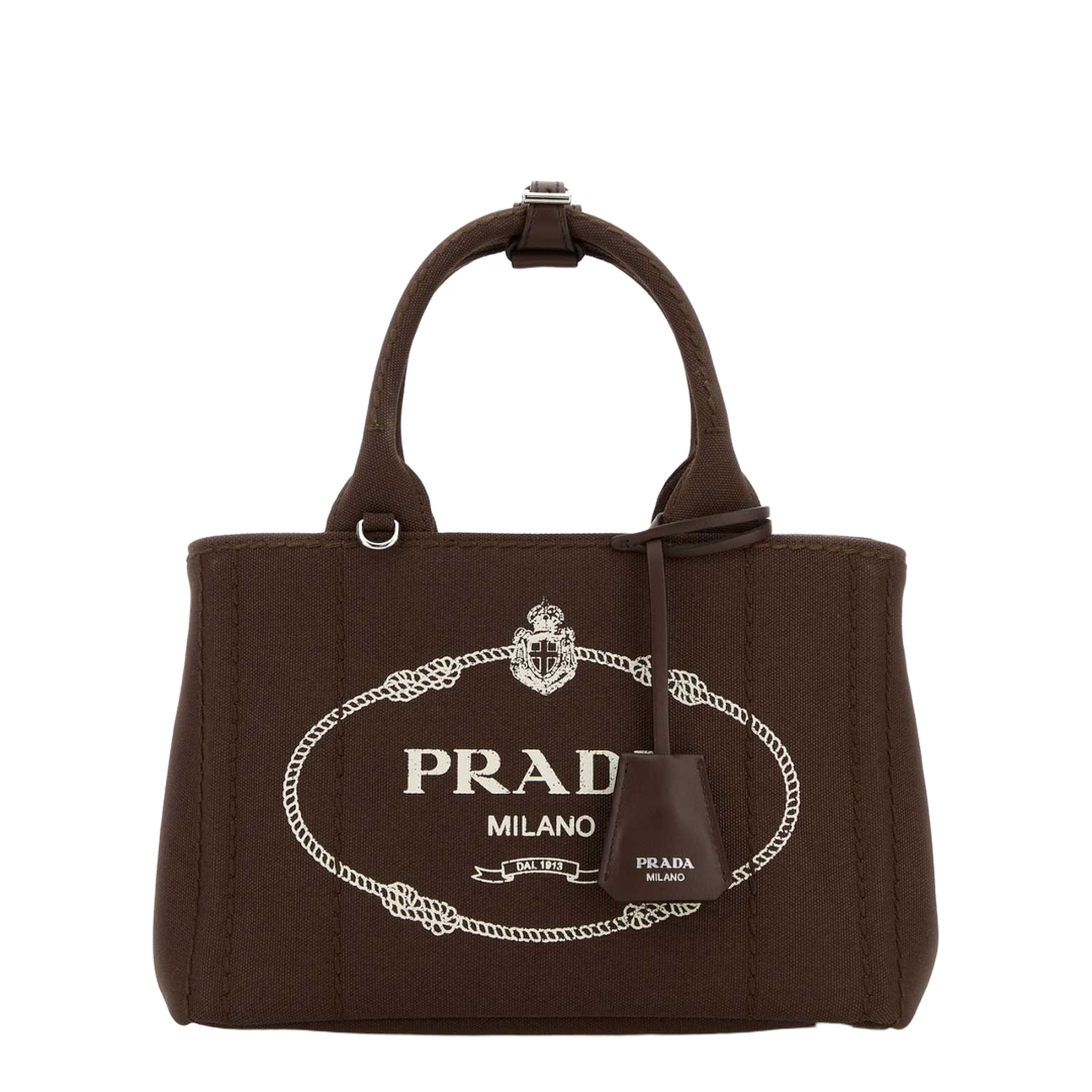 Jardinière Small Cotton Canvas Handbag - Tabacco - Image 1