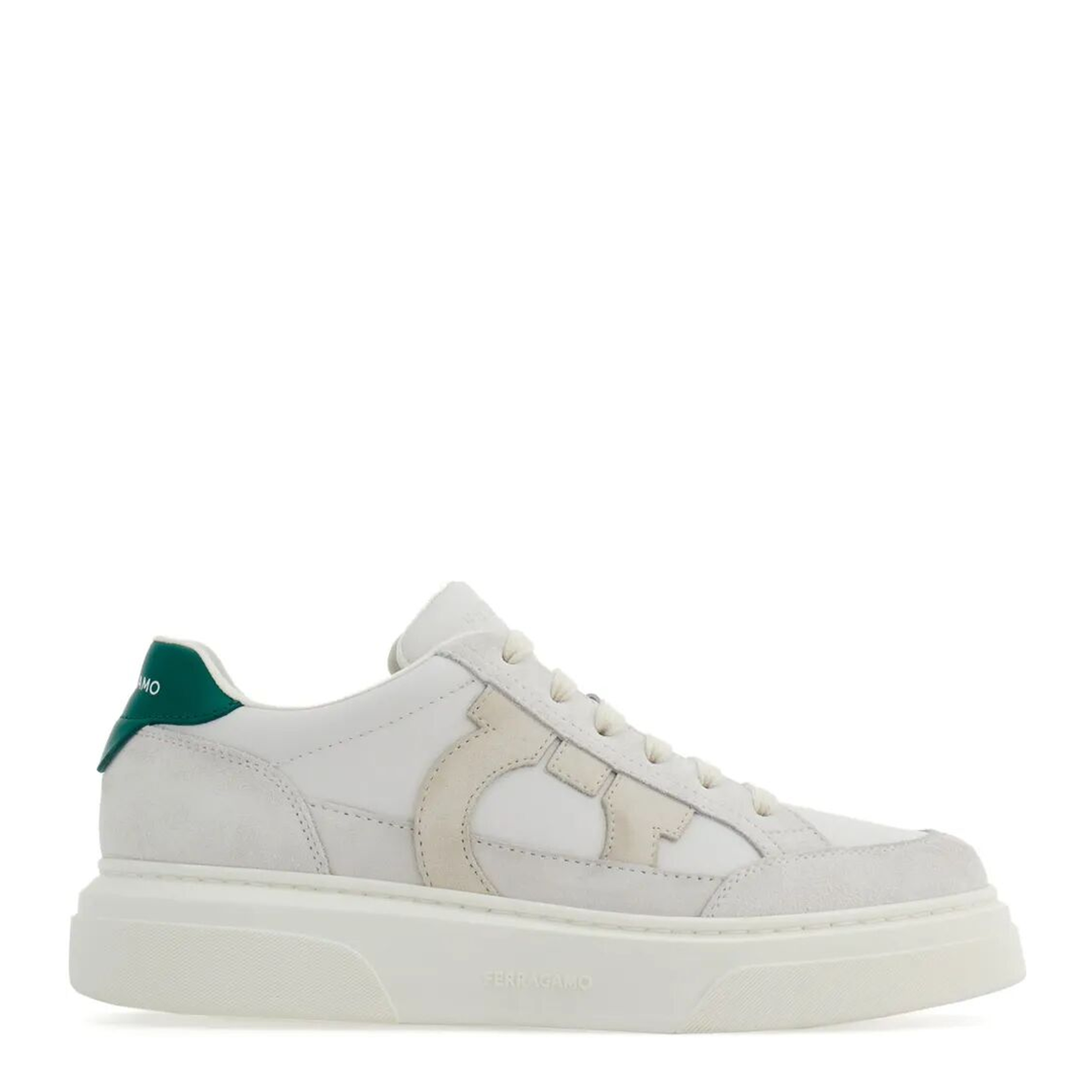 Leather Sneakers with Gancini Patch - Image 1