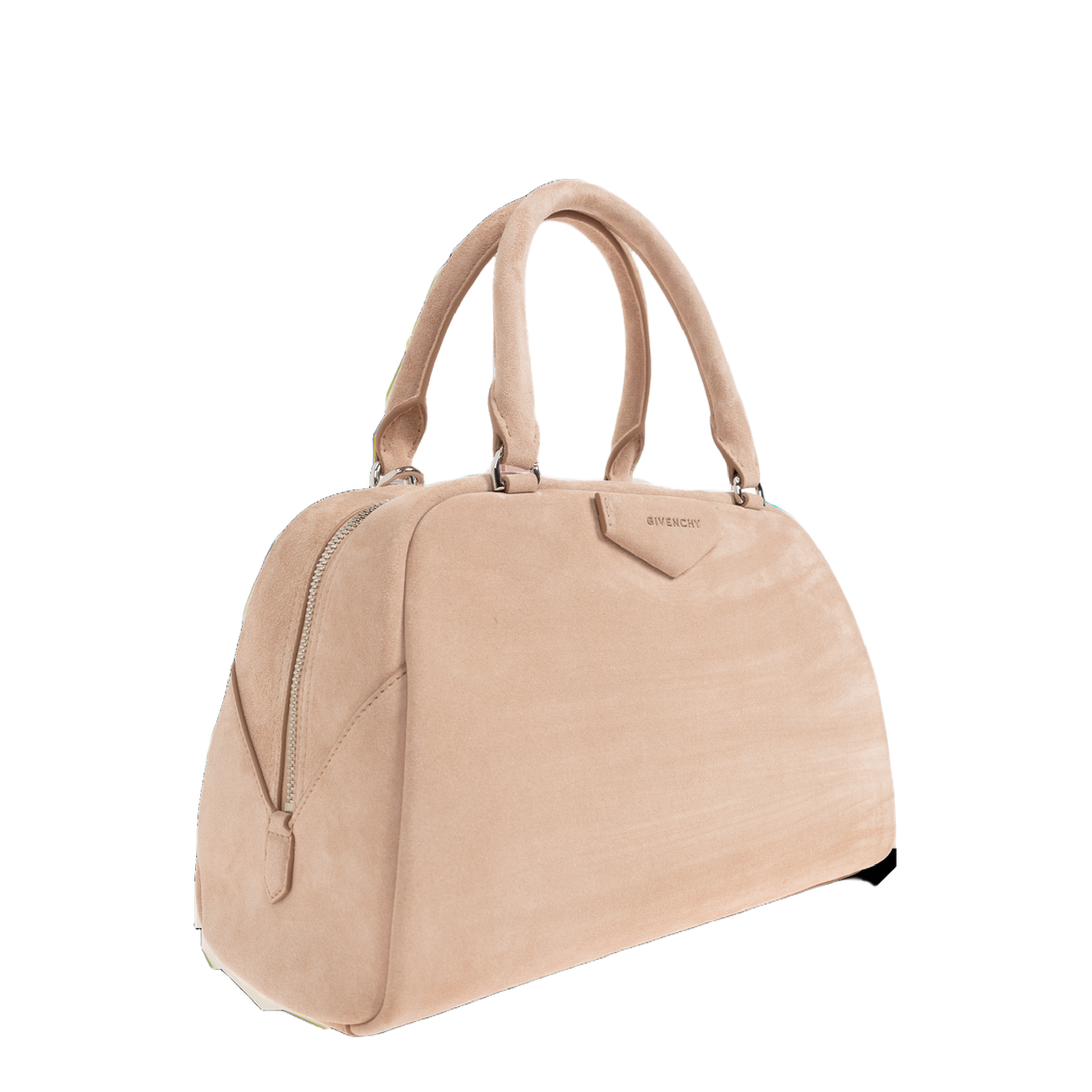 Antigona East-West Suede Bowling Bag - Beige Pink - Image 4