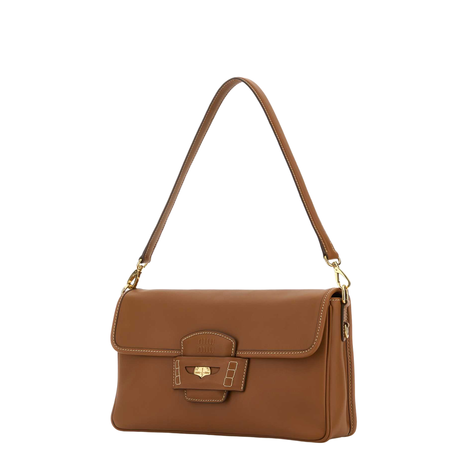 Calfskin Shoulder Bag - Caramel - Image 2