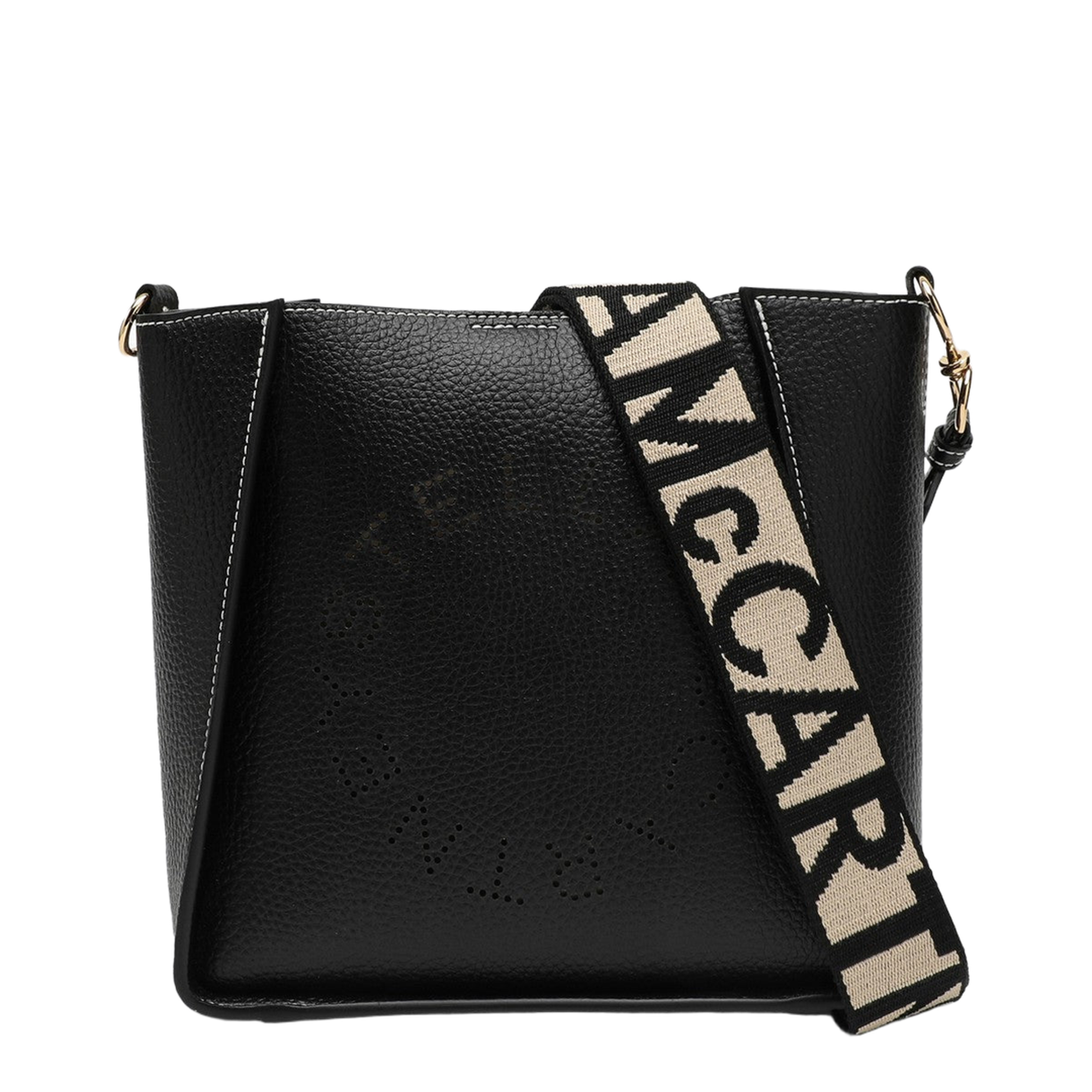 Square Black Crossbody Bag with Logo - Image 1