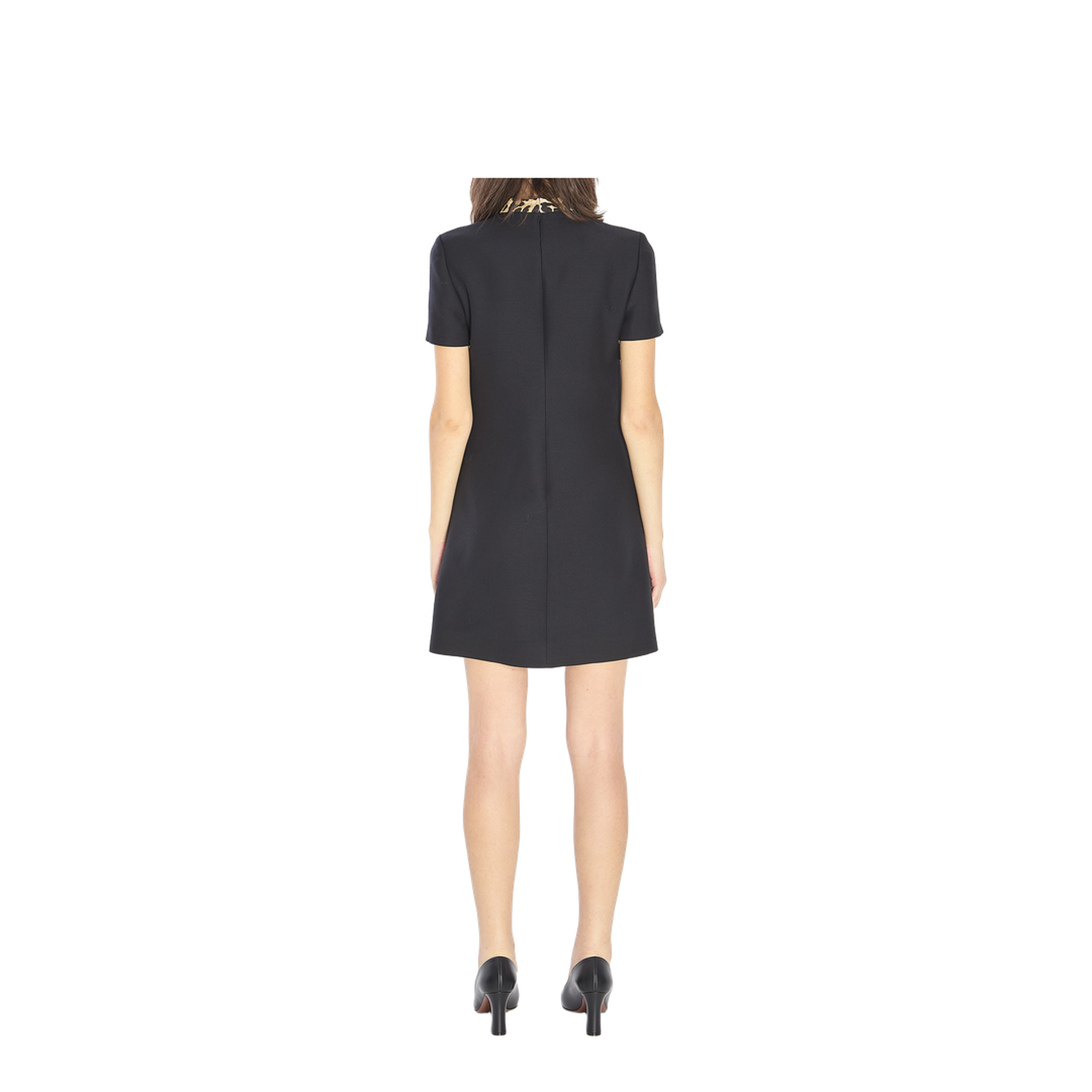 Black Dress with Bow on Front and Leopard Print - Image 4